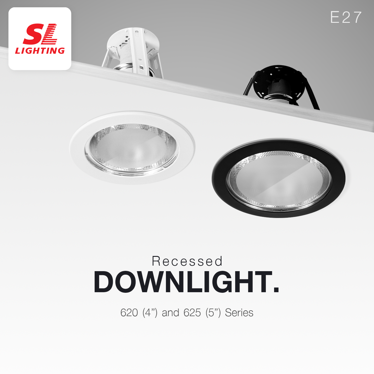 SL LIGHTING | Recessed Downlight โคมไฟดาวน์ไลท์ฝังฝ้า หน้ากระจก 4 นิ้ว และ 5 นิ้ว รุ่น 620 | 625