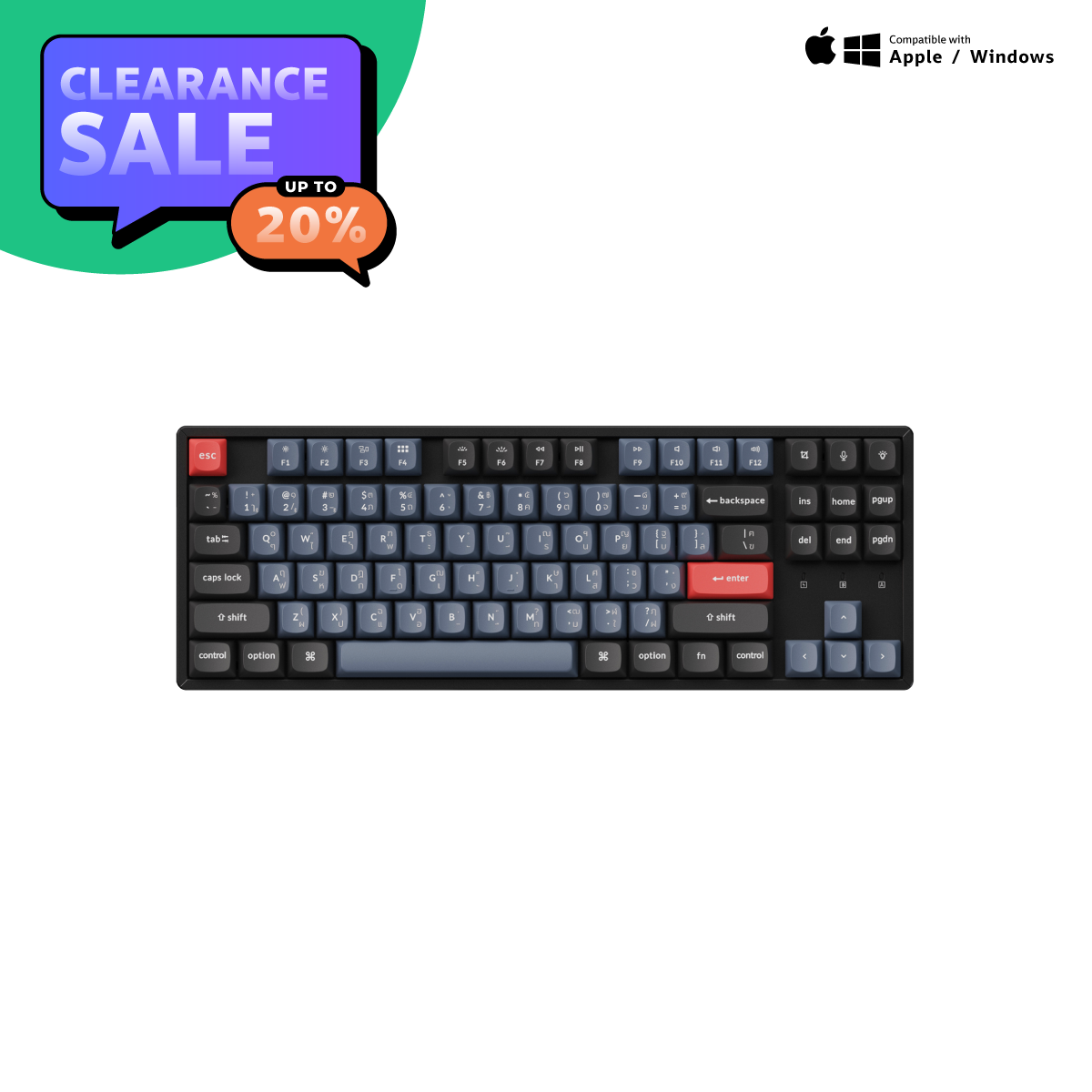 Clearance Keychron K8 Pro Mechanical Keyboard แมคคานิคอลคีย์บอร์ดไร้สาย (QMK/VIA)