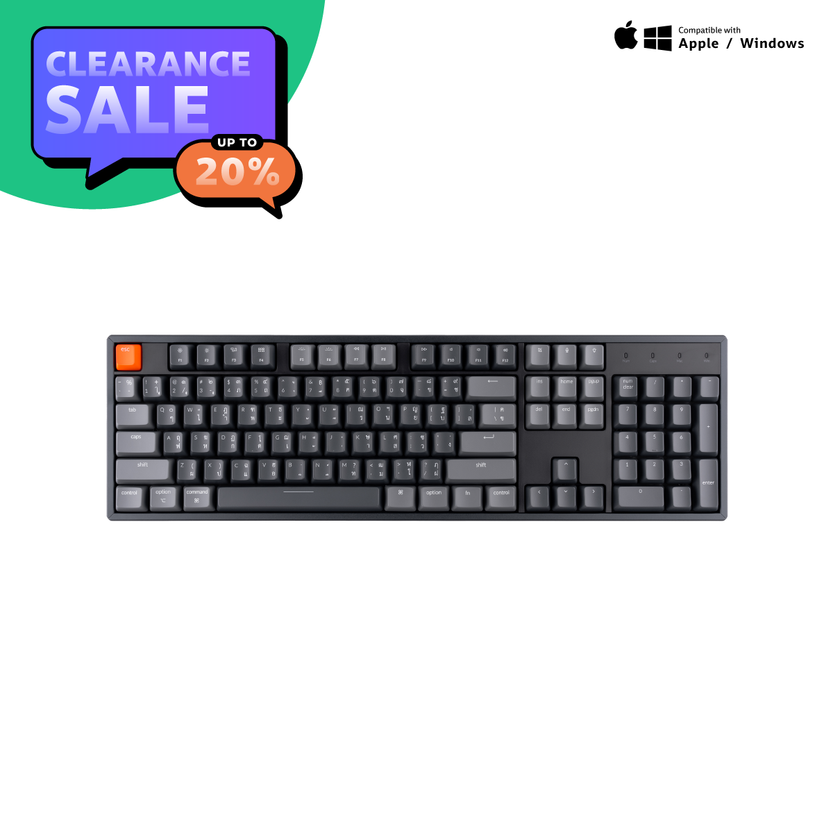 Clearance Keychron K10 Mechanical Keyboard - Silent Switch แมคคานิคอลคีย์บอร์ดไร้สาย