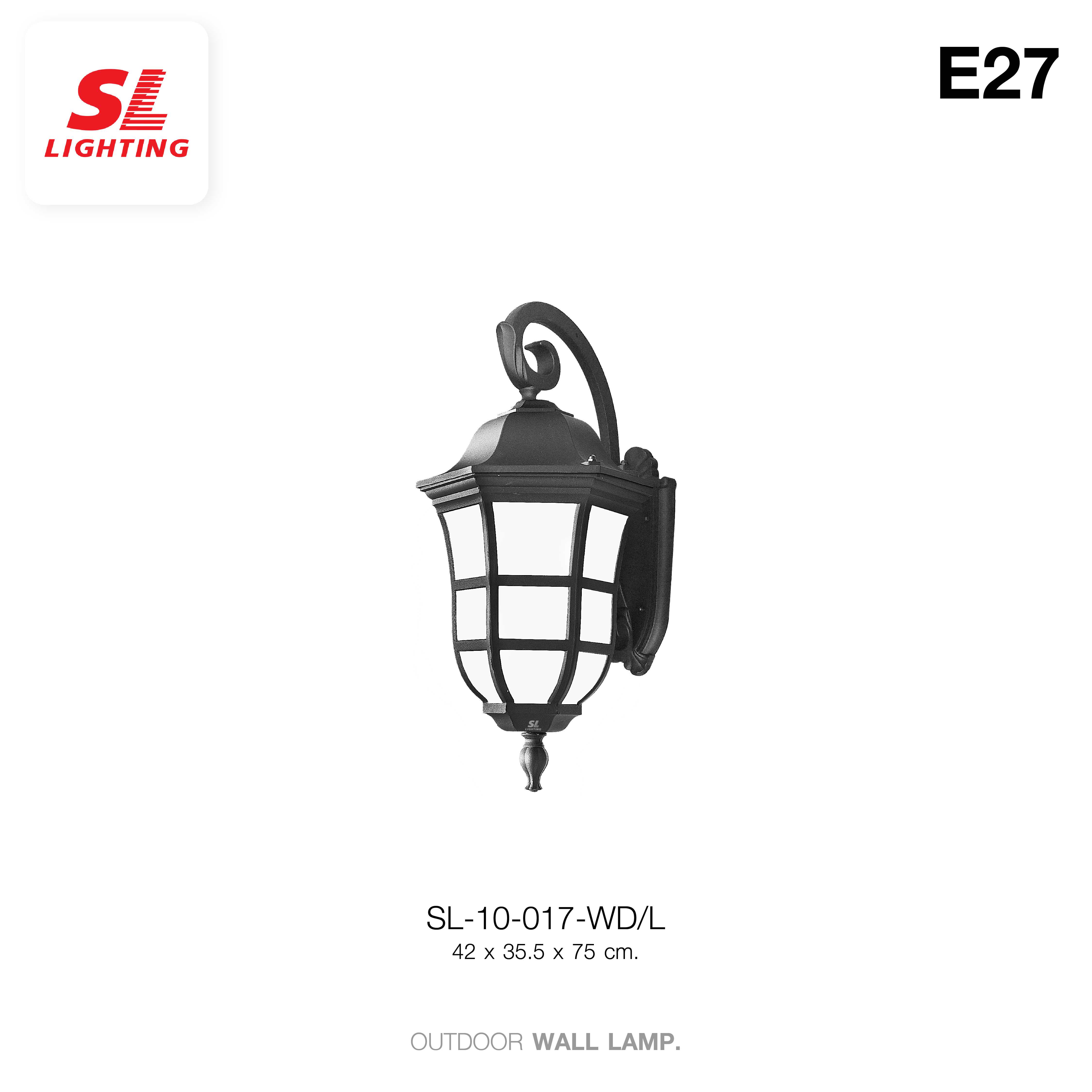 SL LIGHTING  | Outdoor Wall Lamp โคมไฟติดผนังภายนอก ขั้วE27 รุ่น SL-10-017-WD/BK