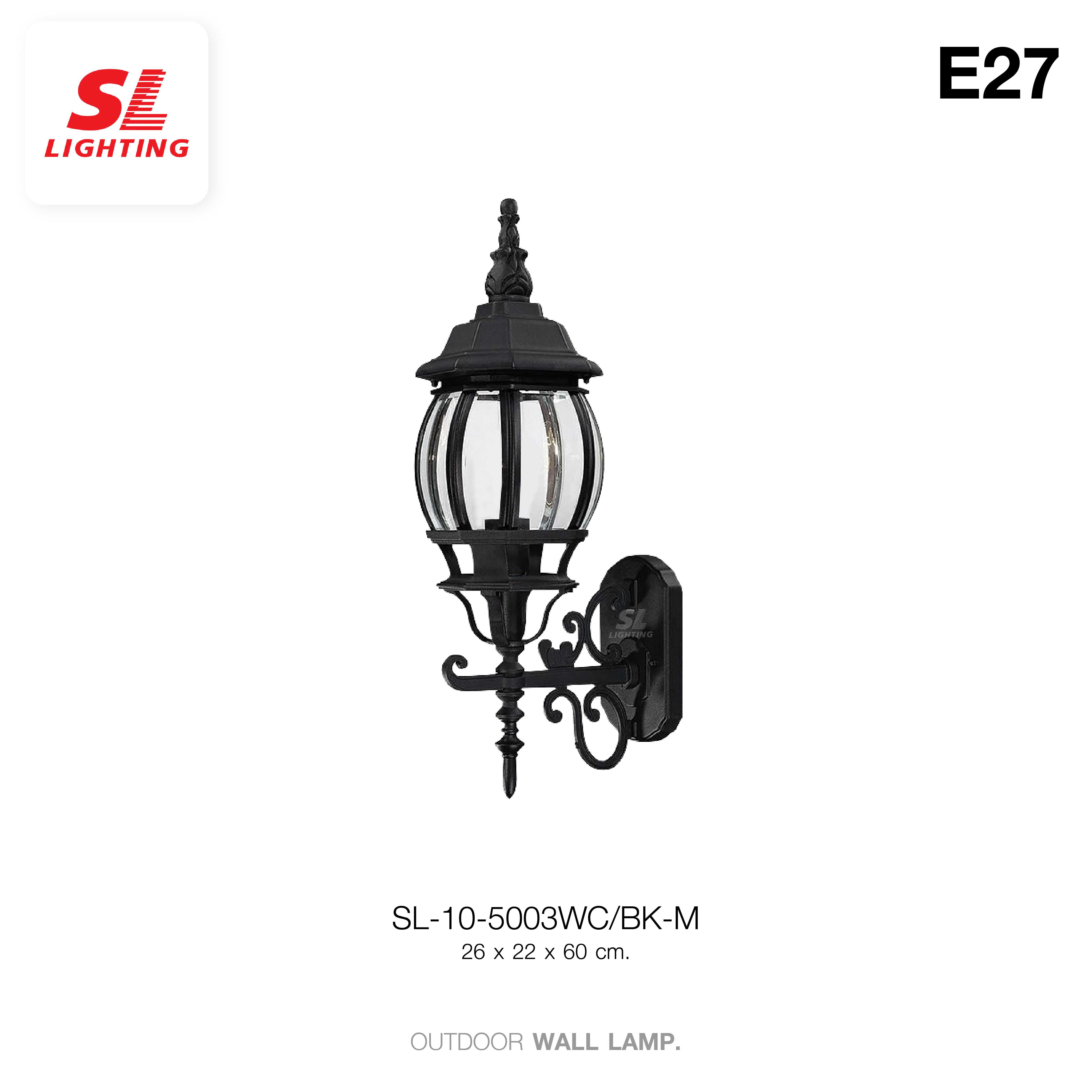SL LIGHTING | Outdoor Wall Lamp โคมไฟติดผนังภายนอก รุ่น SL-10-5003WC/BK-M