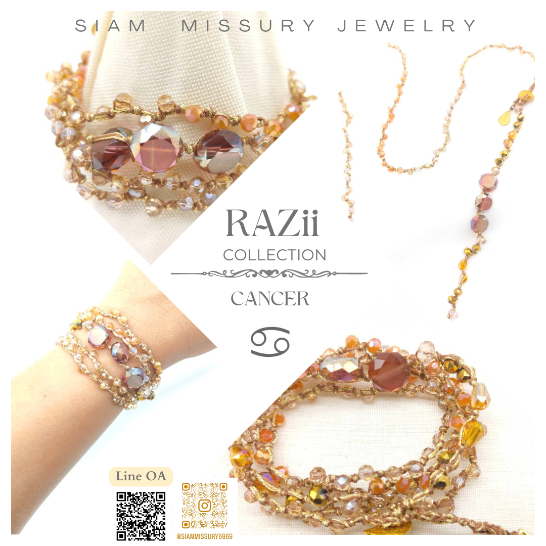 Cancer Wrap Bracelet สร้อยข้อมือสำหรับชาวราศี กรกฎ ( SM-RAZii-02 CAN )