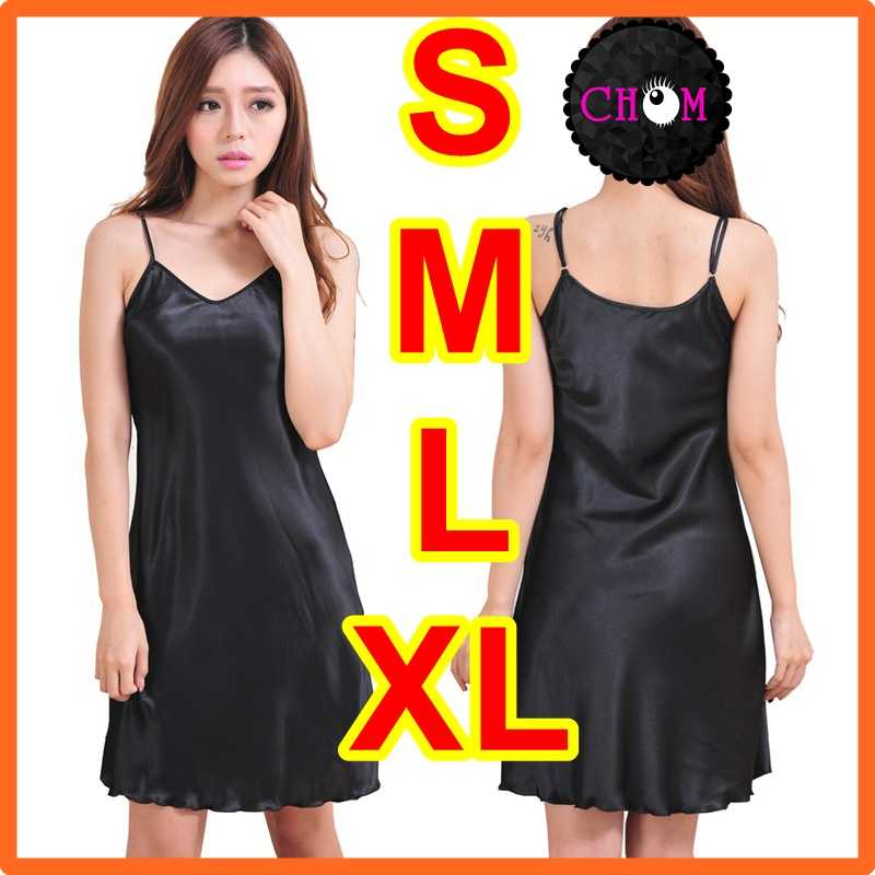 ชุดนอนซาติน S-XL ชุดนอนซาตินเซ็กซี่ ชุดนอนซาตินสายเดี่ยว ชุดนอนซาตินกระโปรง #ซาตินเดรท