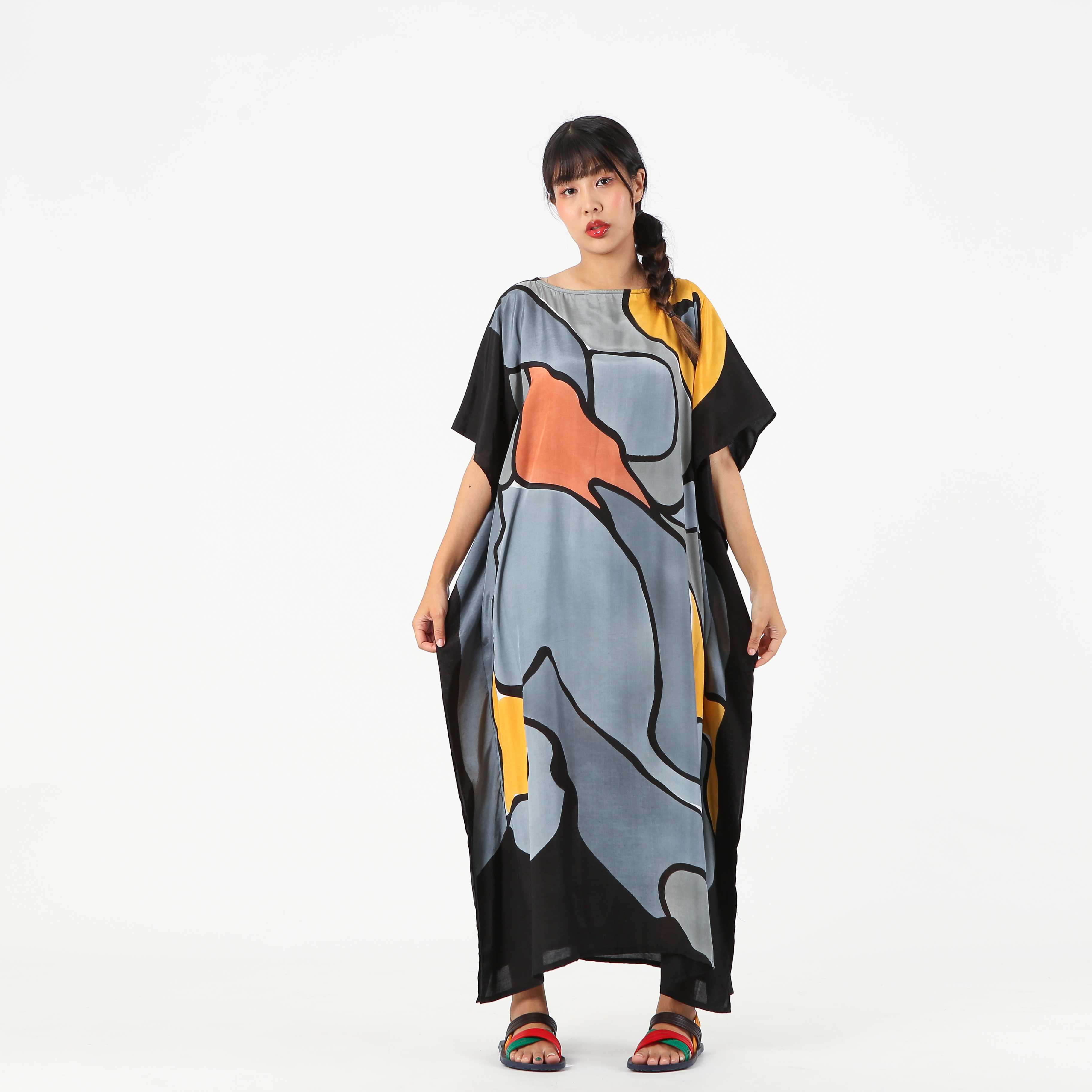 (Pre-order) Kaftan Cotton Silk Hand Paint คาฟทานคอตต้อนซิลล์แฮนด์เพ้นท์