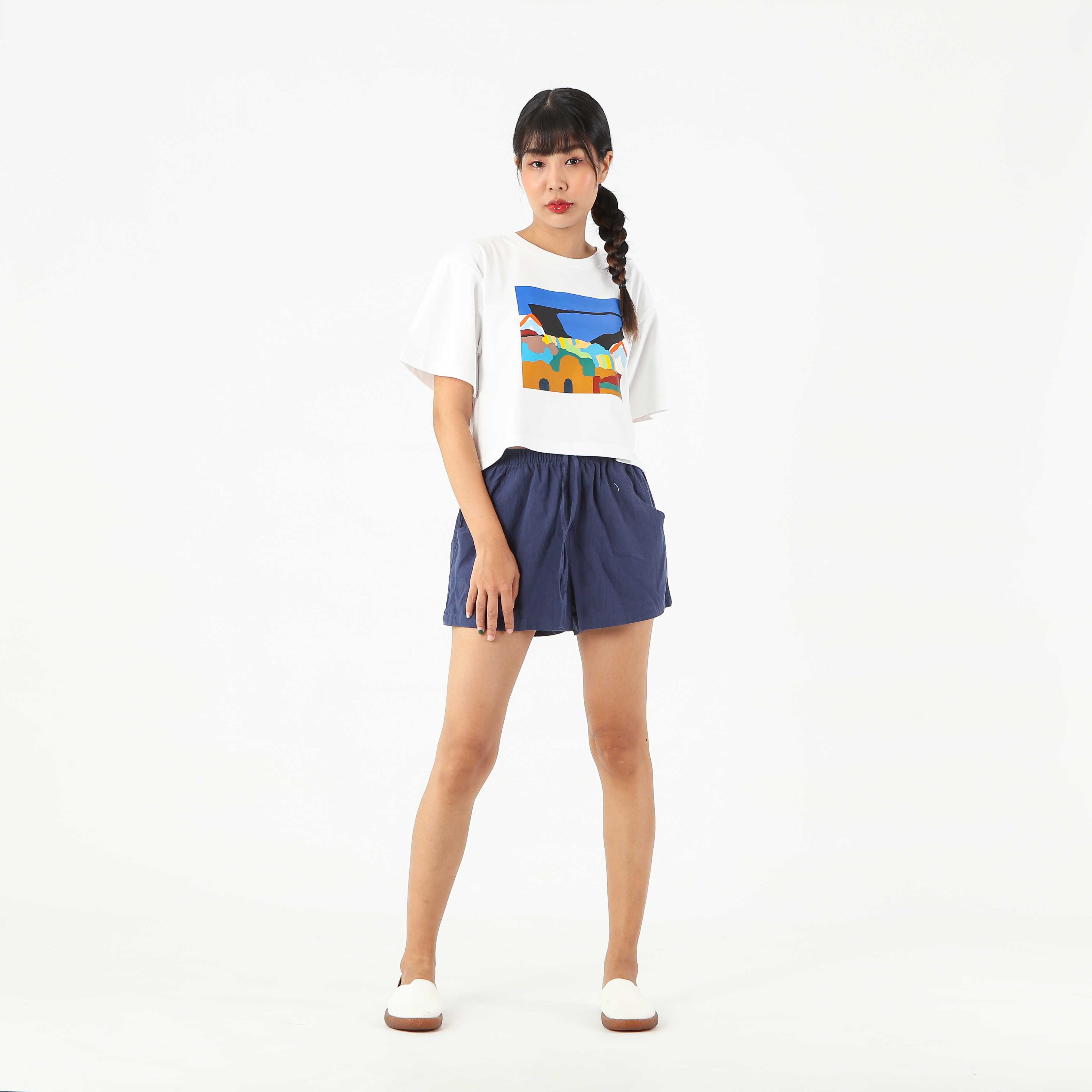 (Pre-order) T-Shirt สีขาวคอกลม ปริ้นสกรีน
