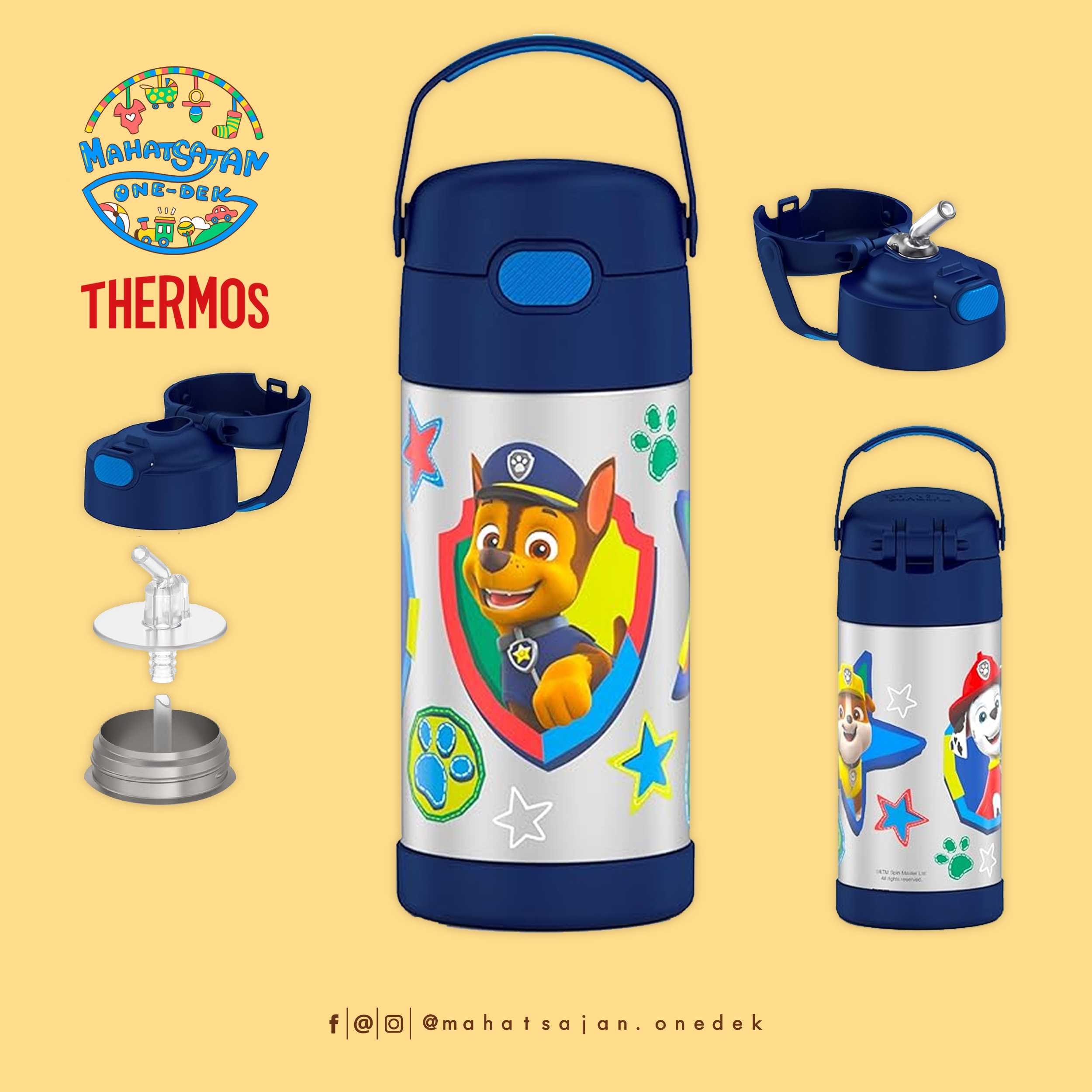 Paw Patrol Thermos Vacuum Insulated Stainless Steel 12 Oz Funtainer กระติกดูดน้ำแตนเลส
