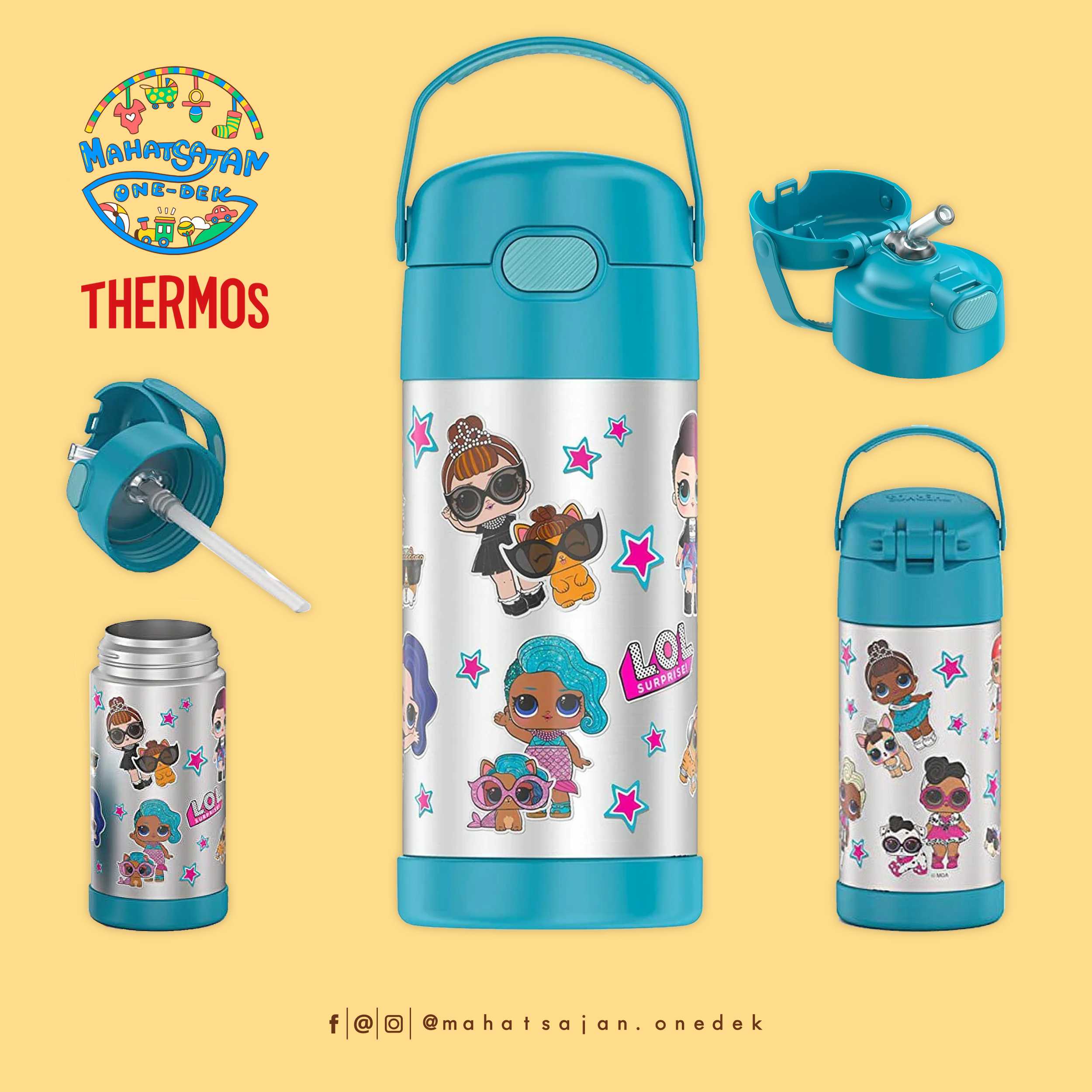 LOL Surprise Thermos Vacuum Insulated Stainless Steel 12 Oz Funtainer กระติกดูดน้ำแตนเลส