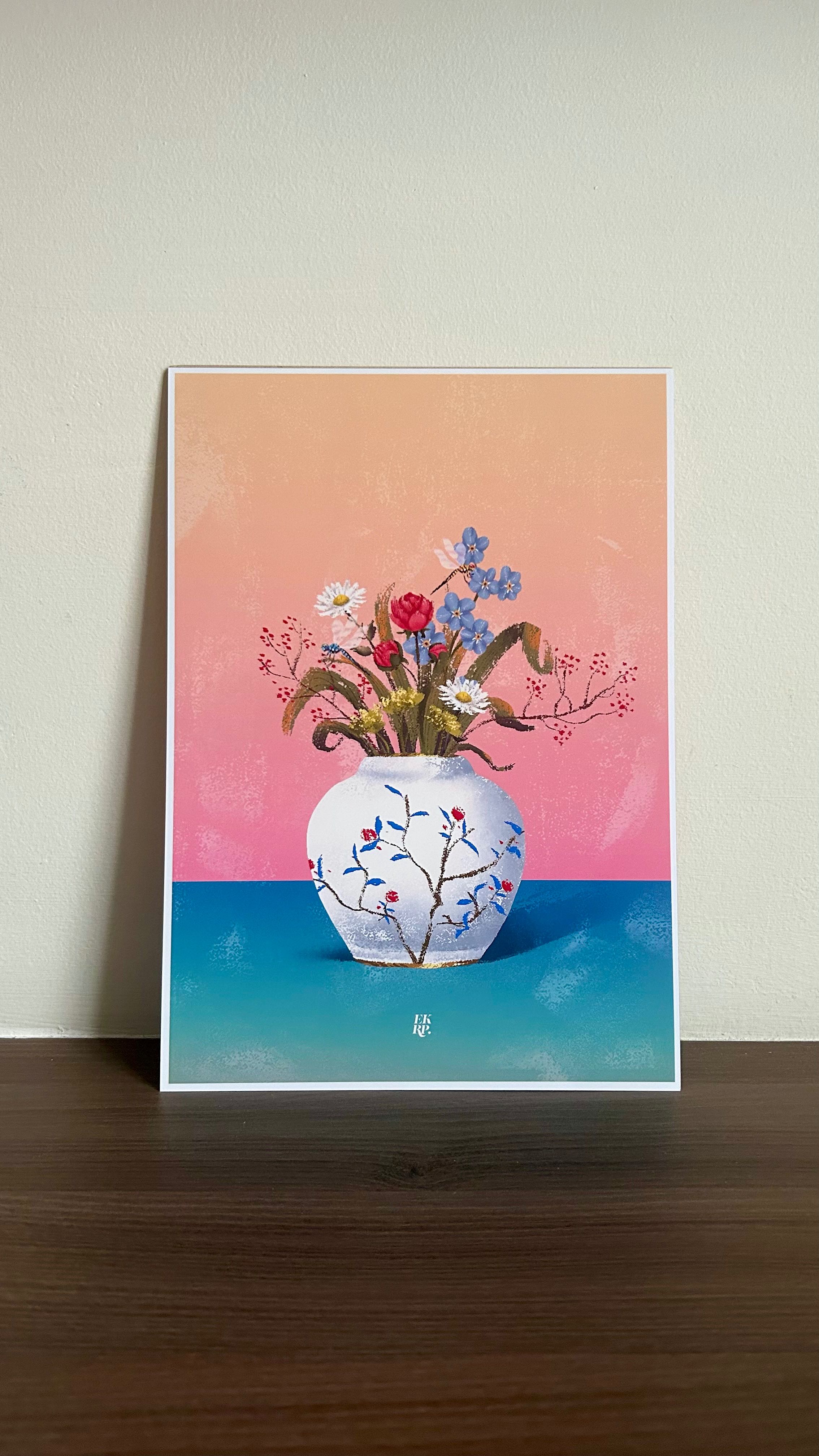 Dragonfly garden - A4 size ~ Art print