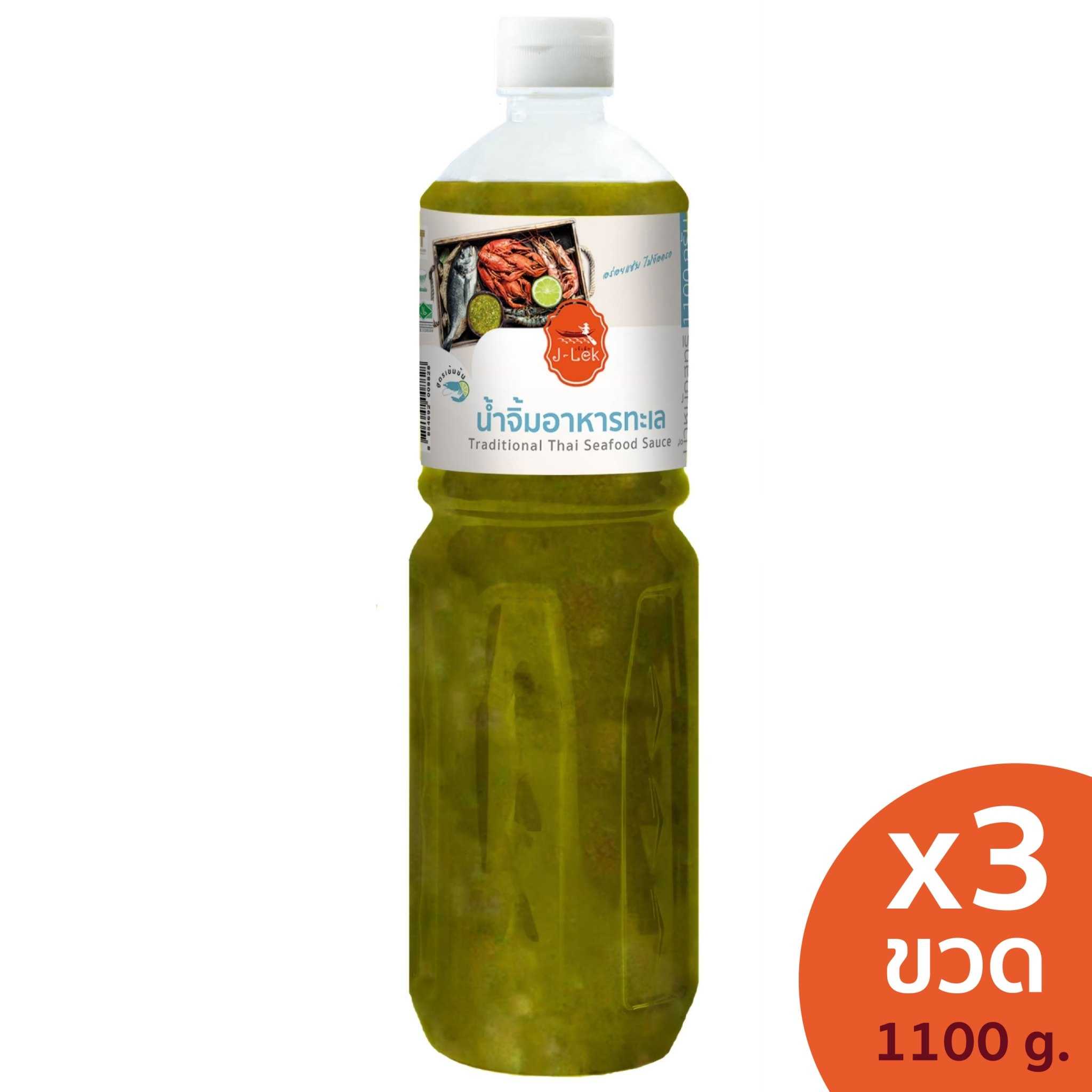 J-Lek (เจ๊เล็ก) น้ำจิ้มอาหารทะเล 1100 กรัม แพ็ค 3 ขวด
