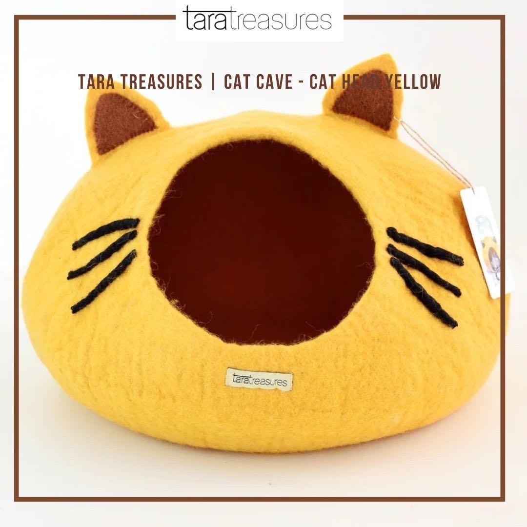 TARA TREASURES | CAT CAVE - CAT HEAD YELLOW