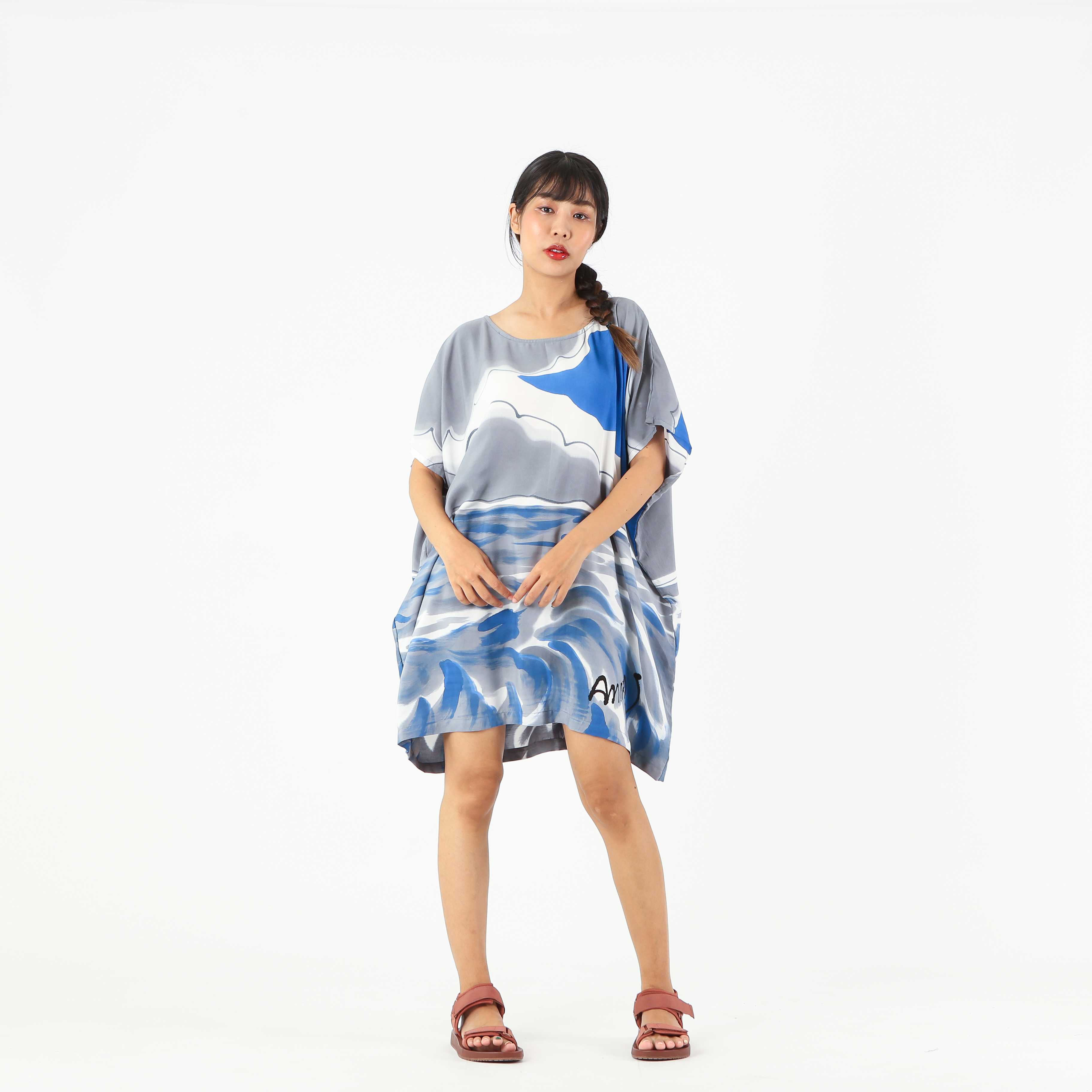 Long Blouse Cotton Rayon Hand Paint Free Size
