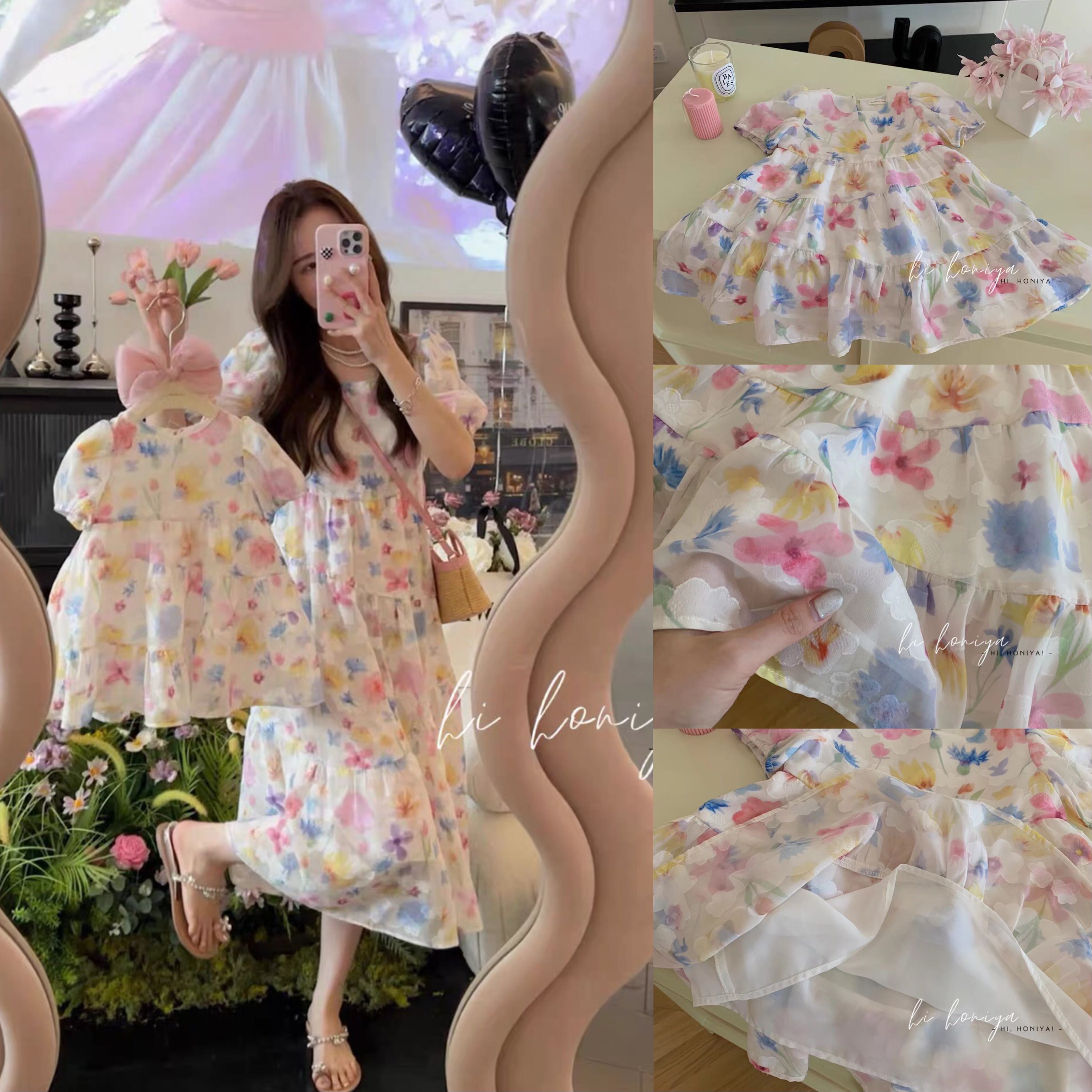 พร้อมส่ง (Size 80,90) เดรสแม่-ลูก
