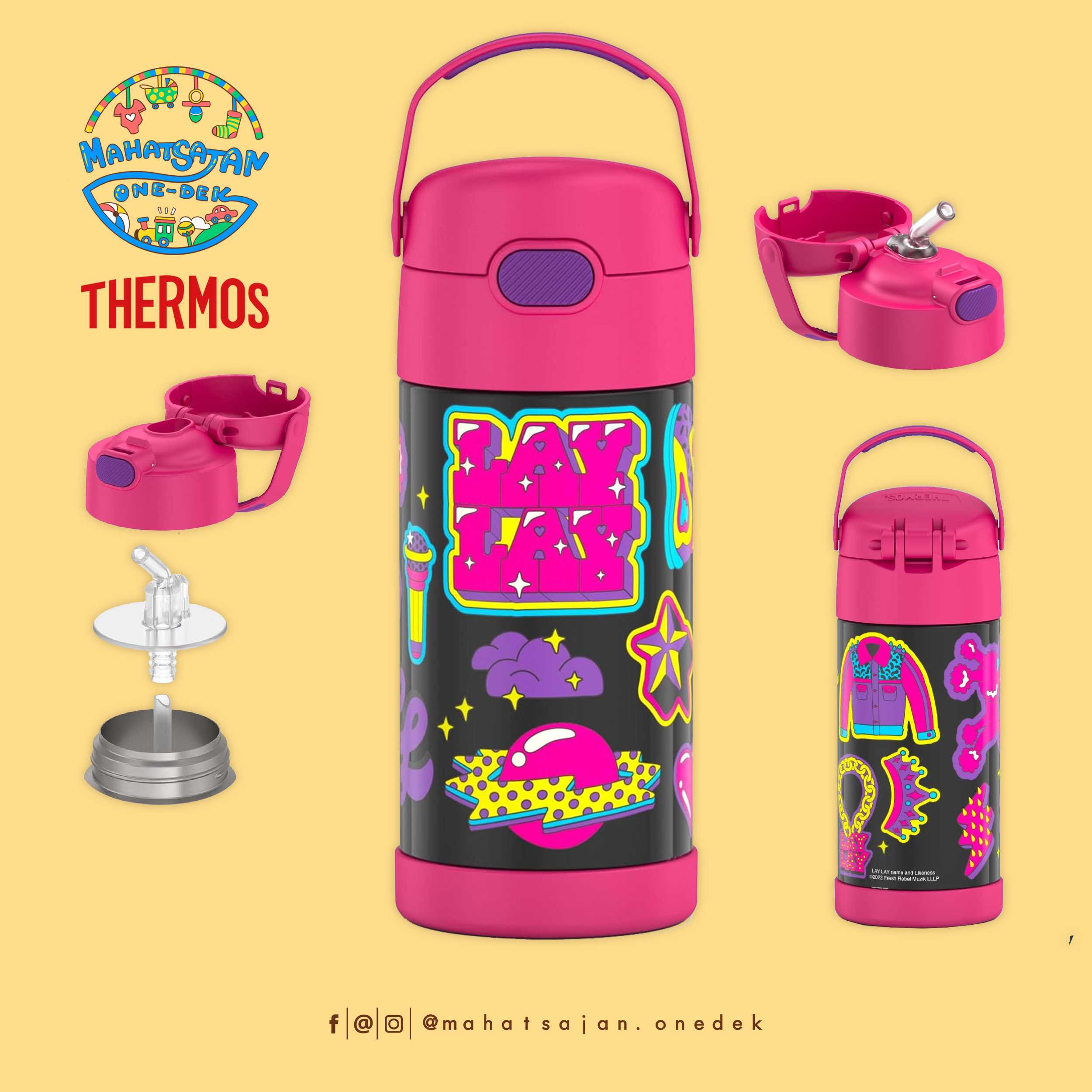 That’s Girl Lay Lay Thermos Vacuum Insulated Stainless Steel 12 Oz Funtainer กระติกดูดน้ำแตนเลส