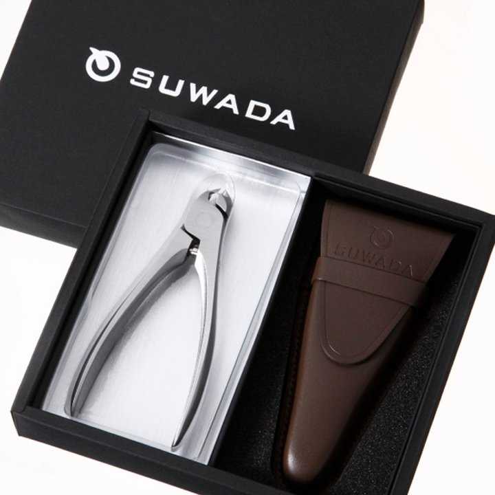 SUWADA กรรไกรตัดเล็บมือ Limited Edition รุ่นคลาสสิคสีเงินขนาด L ปลายแหลมน้อยลง! พร้อมซองหนัง(น้ำตาล)