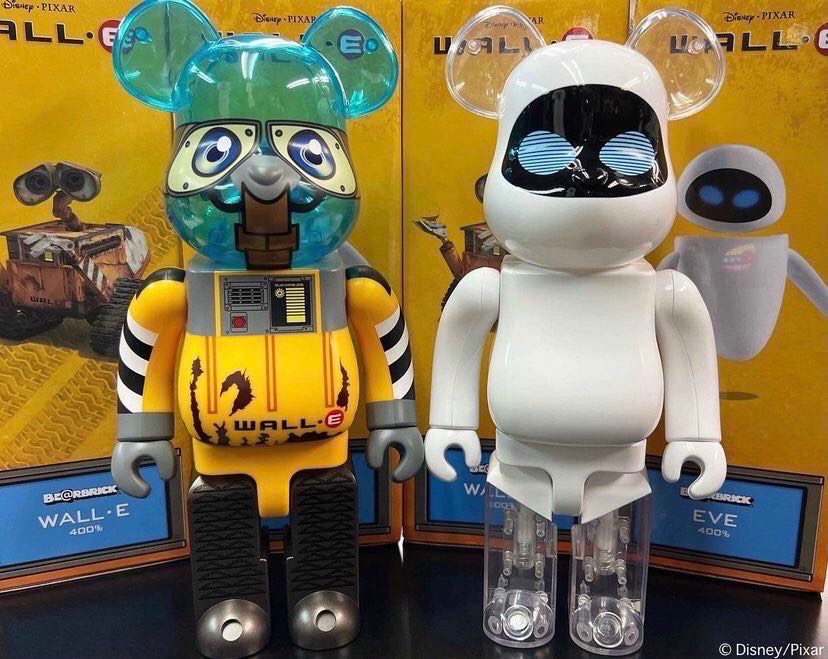 [พร้อมส่ง] ราคาพิเศษ Disney Pixar Wall-E & Eve Bearbrick 400% 1000% Be@rbrick วอลอี