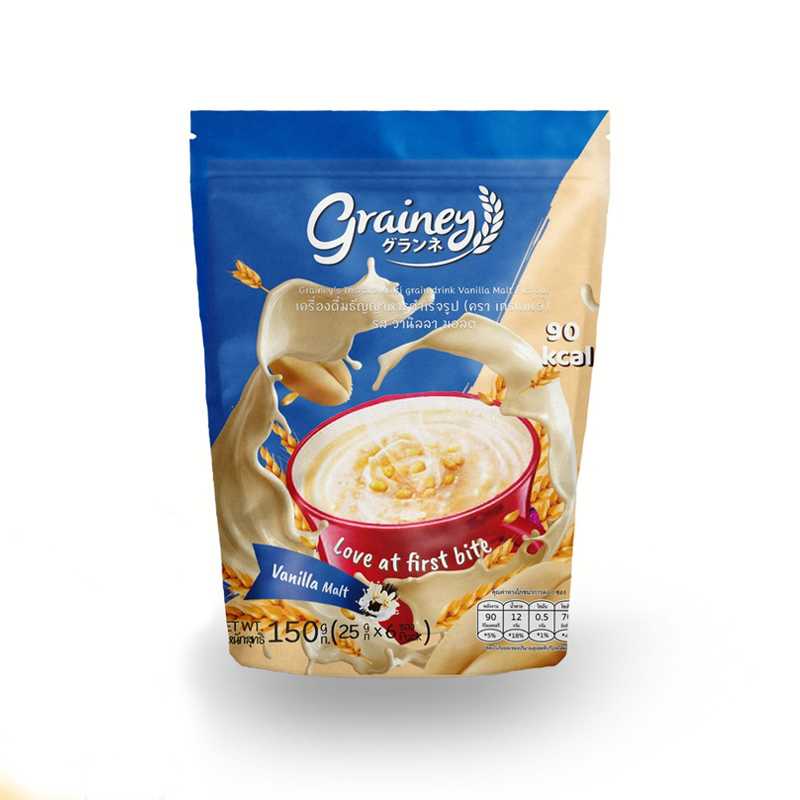 เครื่องดื่มธัญญาหารสำเร็จรูป เกรนเน่ย์ รส วานิลามอลต์ 150 กรัม