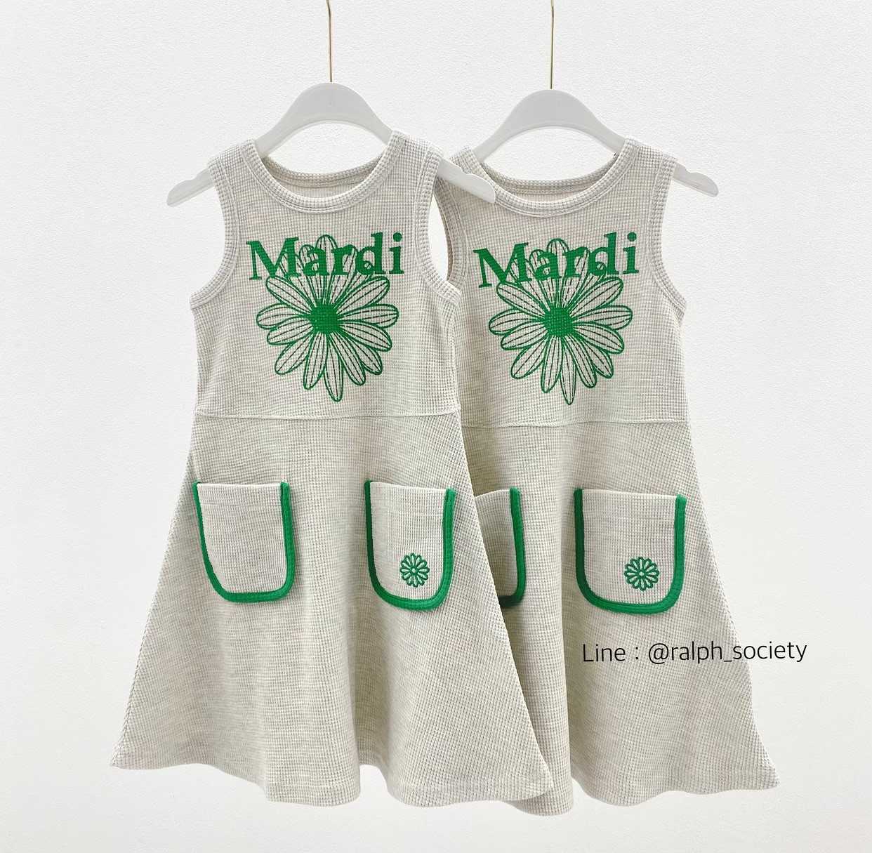 Mardi Flower Oatmeal DRESS