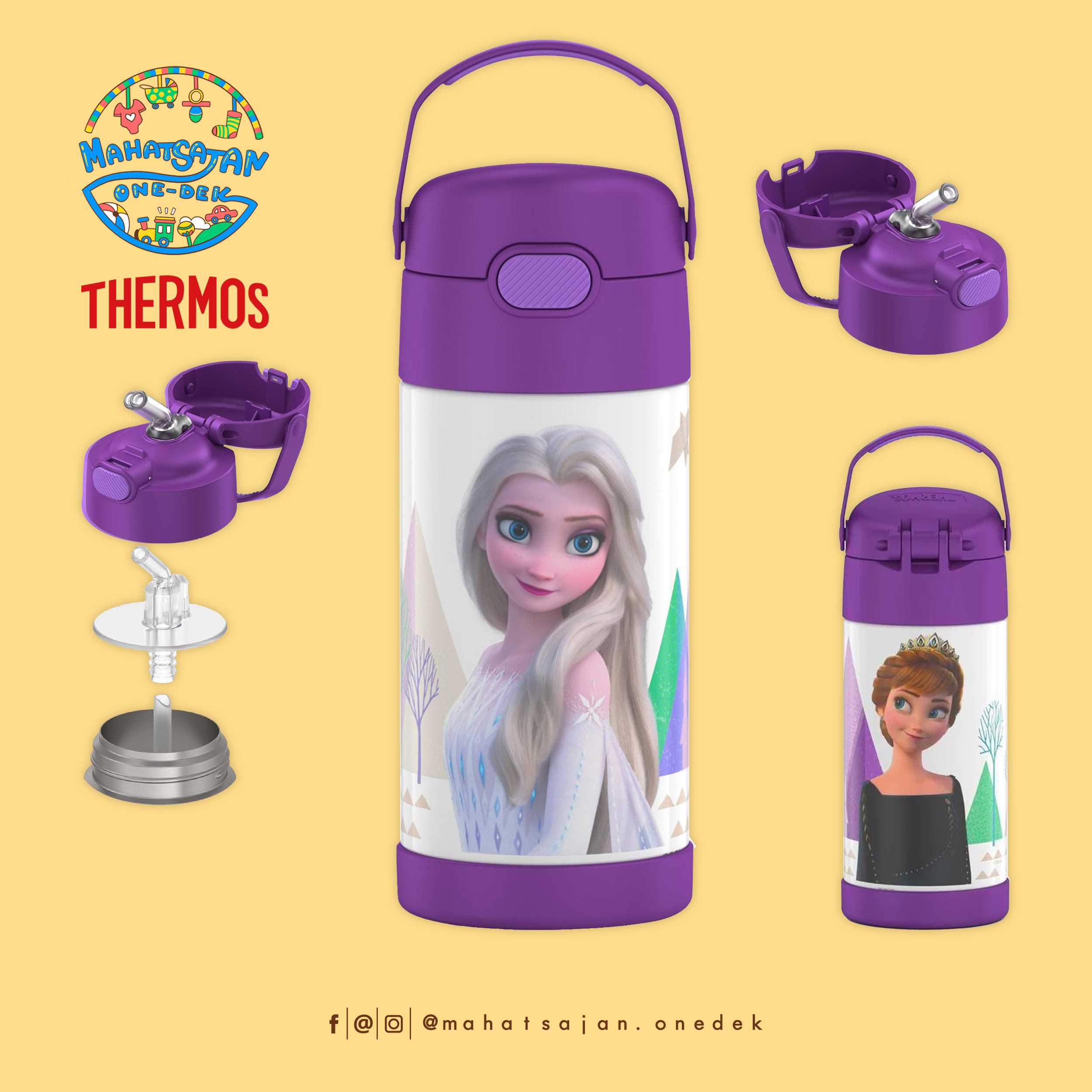 Disney Frozen Thermos Vacuum Insulated Stainless Steel 12 Oz Funtainer กระติกดูดน้ำแตนเลส