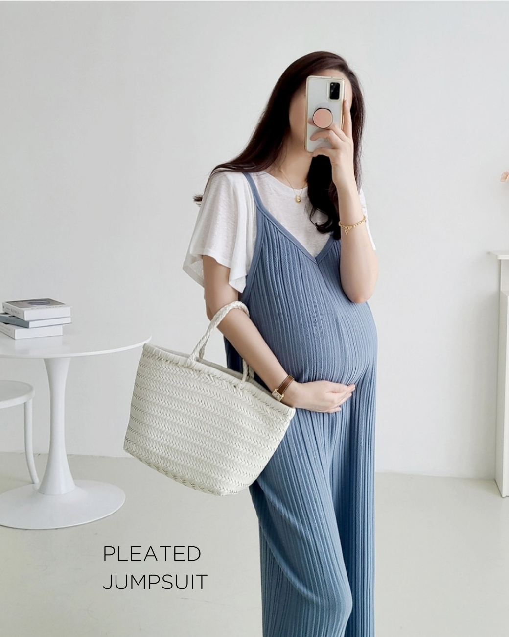 [Last Piece!][In Stock พร้อมส่ง][Set]🎀 Pleated Jumpsuit Set🇰🇷