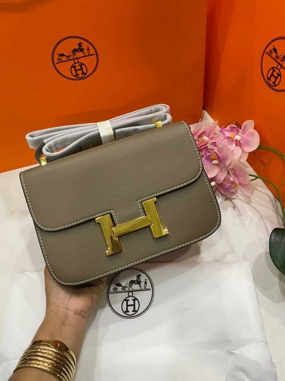 Newกระเป๋าสะพายแฮรแมส งานดีที่สุด[พร้อมส่ง]แป๊ะทุกจุด งานสวยหนังดีมากรับประกัน100% #พร้อมส่ง