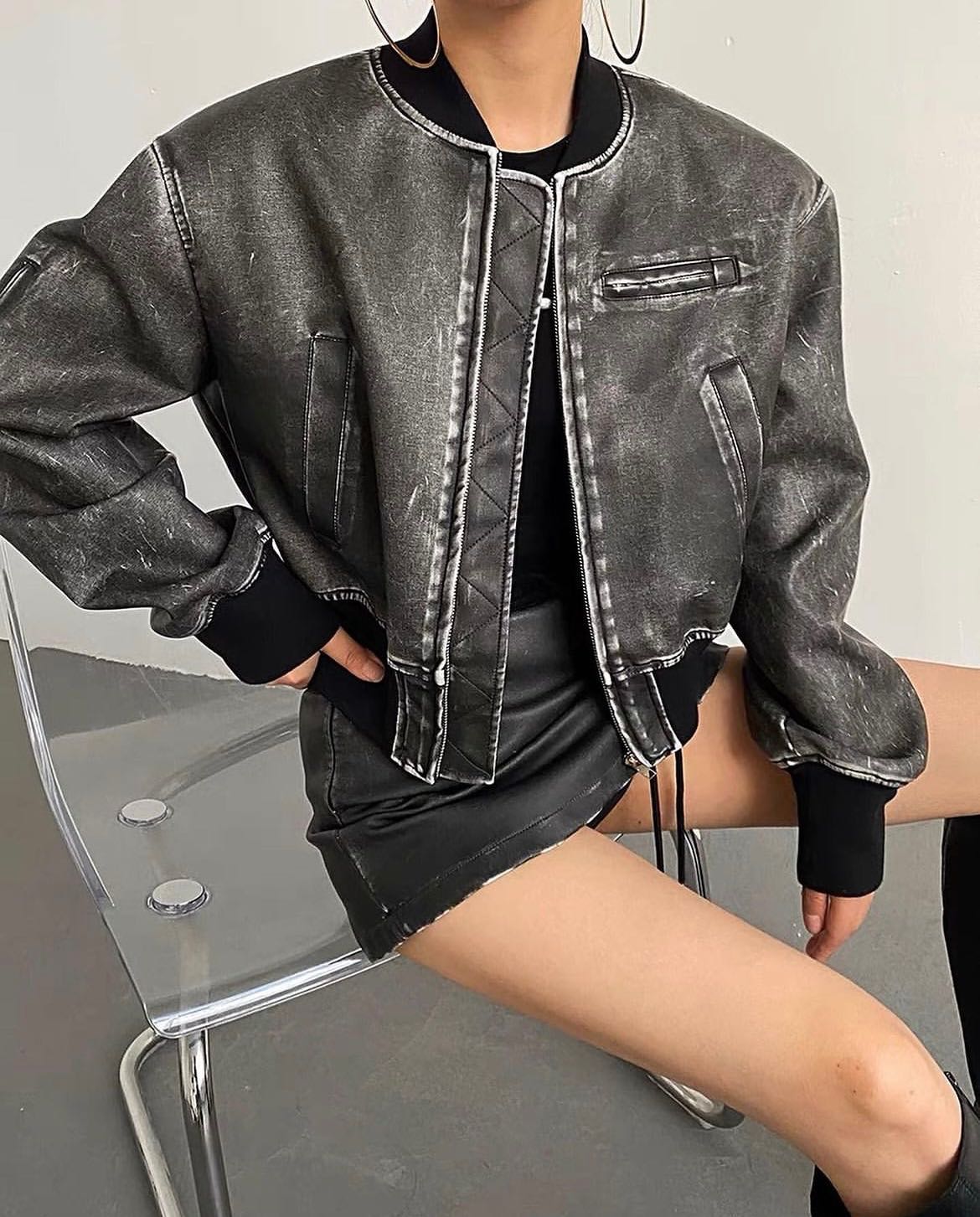 #V424UPS77 🎖️Premium Blazer Real PU Leather