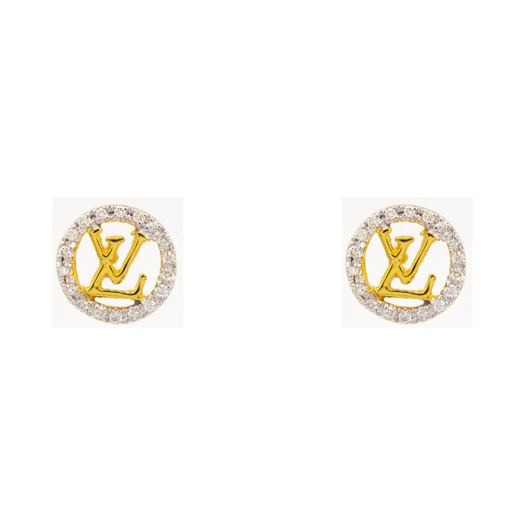 ต่างหู LV ล้อมเพชร ERBN010