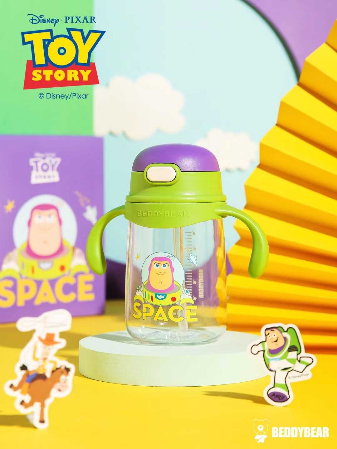 BeddyBearXToy Story  กระติกน้ำใส ไตรตัน ฝาหลอดดูด พร้อมข้อต่อสายสะพายและมือจับ BB004MTTS-005B