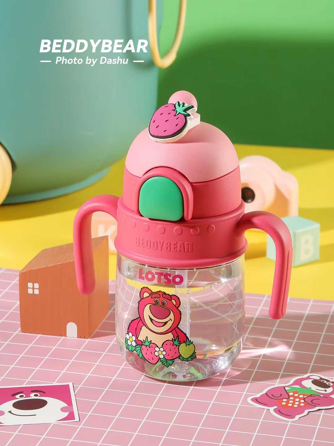 BeddyBearXToy Story  กระติกน้ำtritan ฝาล็อคหลอดดูด พร้อมข้อต่อหูจับ&สายสะพาย BB003MLTS-002LS 340 ml.