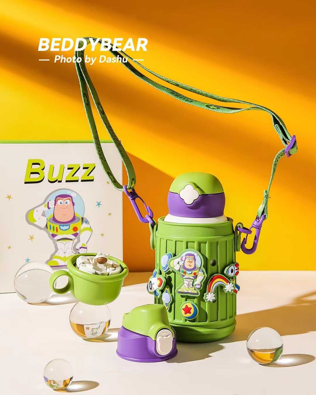 ขายดี BeddyBearXToy Storyกระติกน้ำสูญญากาศ เก็บอุณหภูมิ พร้อมกระเป๋าDIYและสายสะพาย BB001LMTS-005DIYB