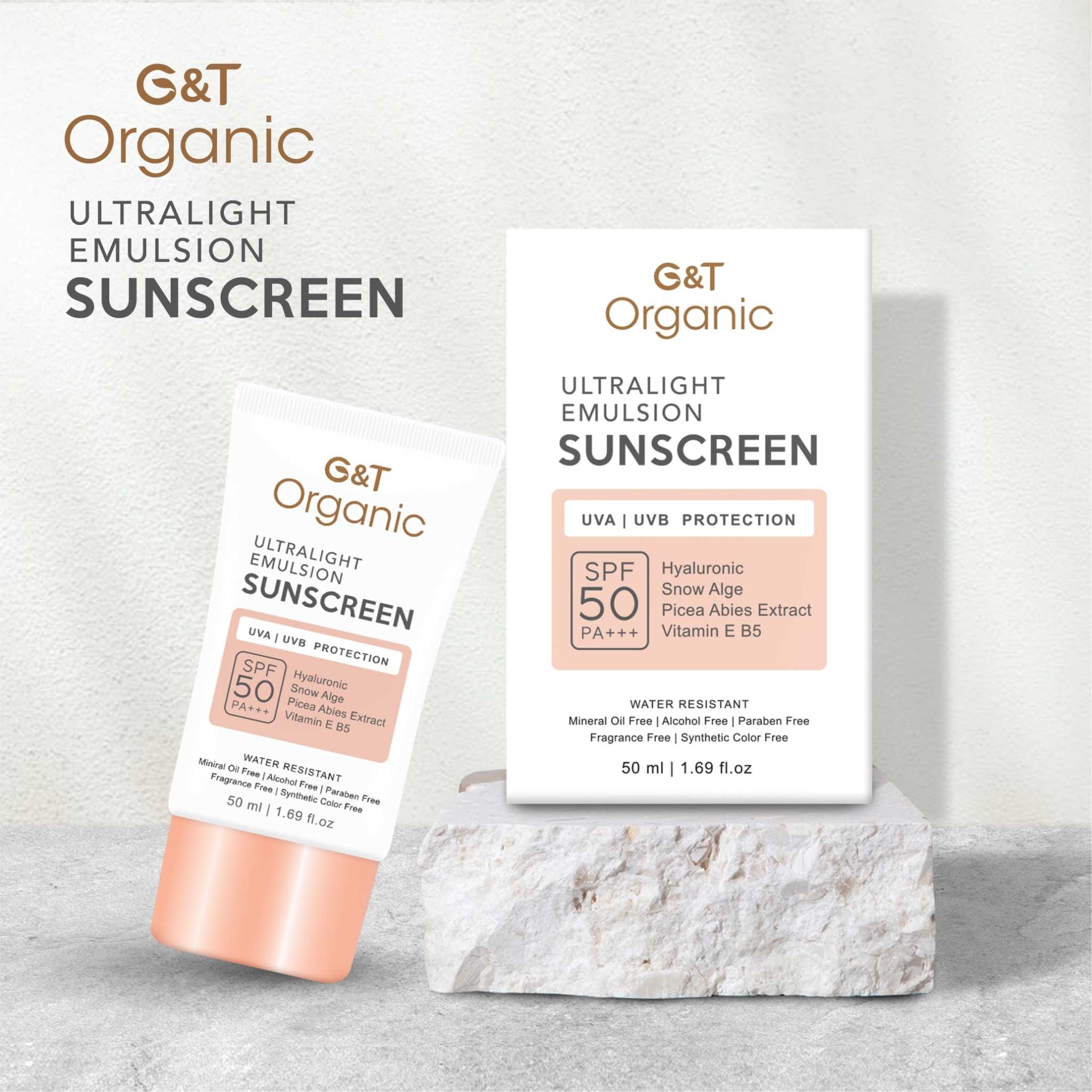 ครีมกันแดด ออร์แกนิค G&T Organic Mild Sunscreen SPF50PA+++ กันแดดเนื้อบางเบา พร้อมบำรุงผิว