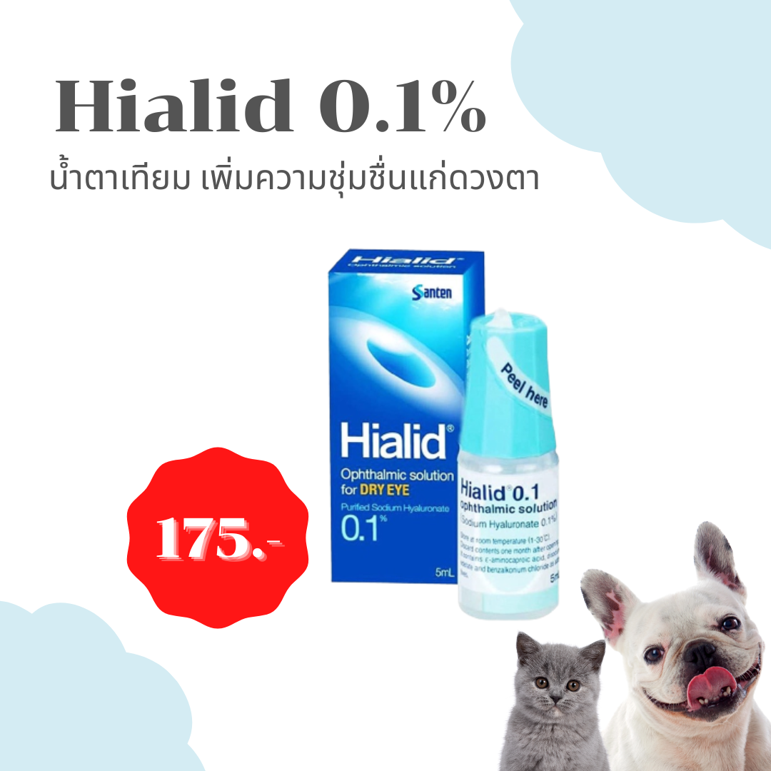 Hialid 0.1% น้ำตาเทียม เพิ่มความชุ่มชื่นแก่ดวงตา ลดตาแห้ง สำหรับสัตว์เลี้ยง