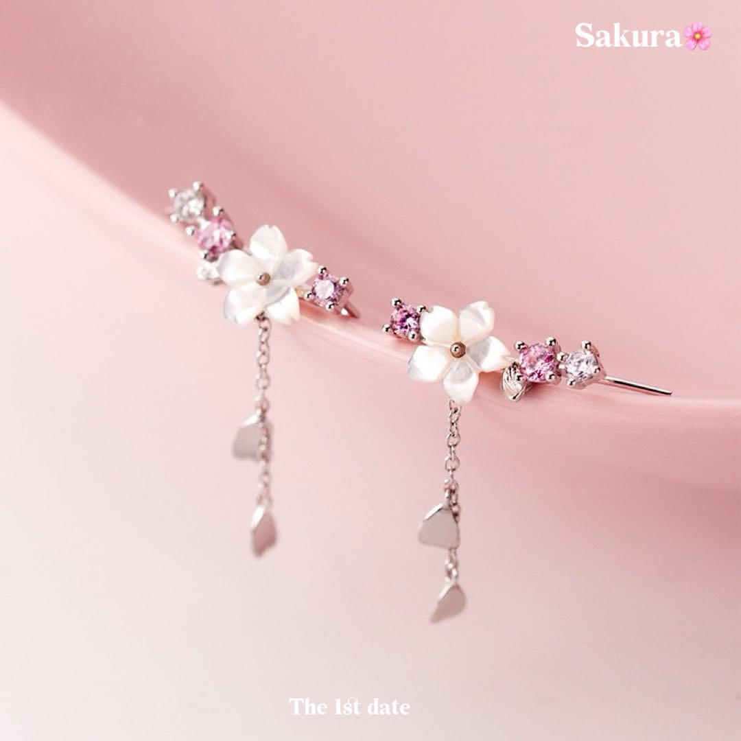 ต่างหูรุ่น sakura-เงินแท้s925(ส่งฟรี)
