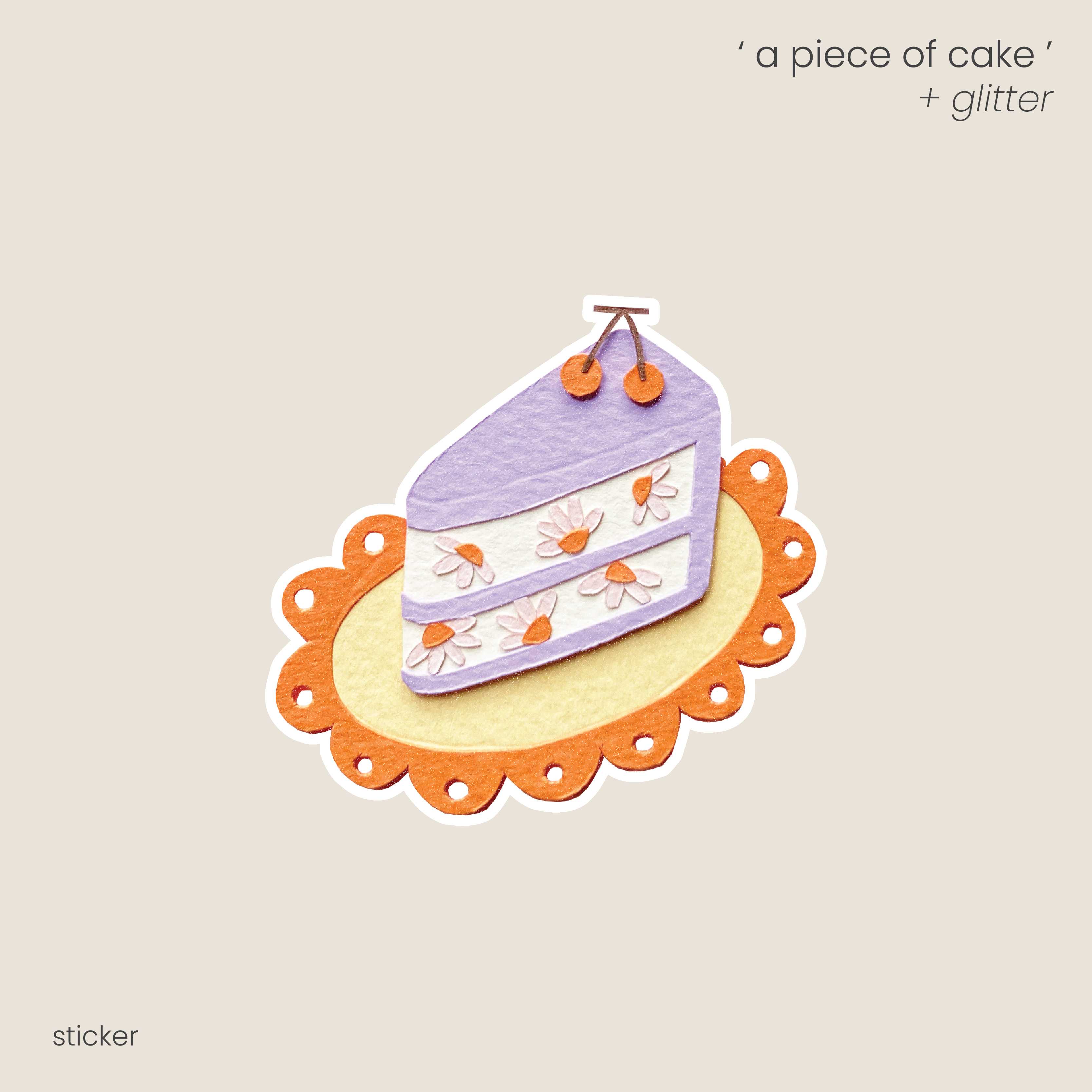 mini sticker - a piece of cake