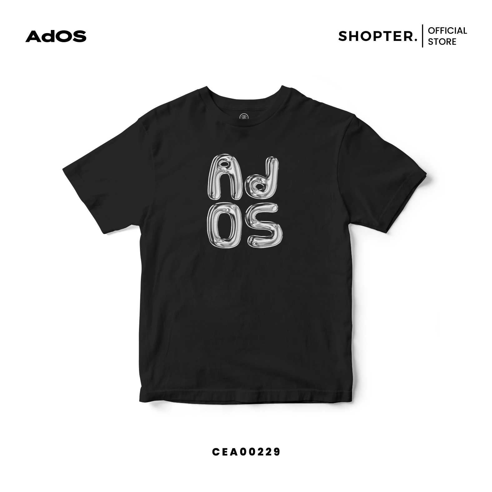 เสื้อยืด พิมพ์ลาย AdOS สีดำ รหัส CEA00229 #AdOS