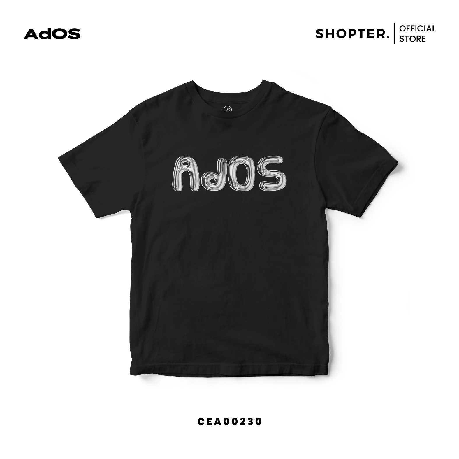 เสื้อยืด พิมพ์ลาย AdOS สีดำ รหัส CEA00230 #AdOS