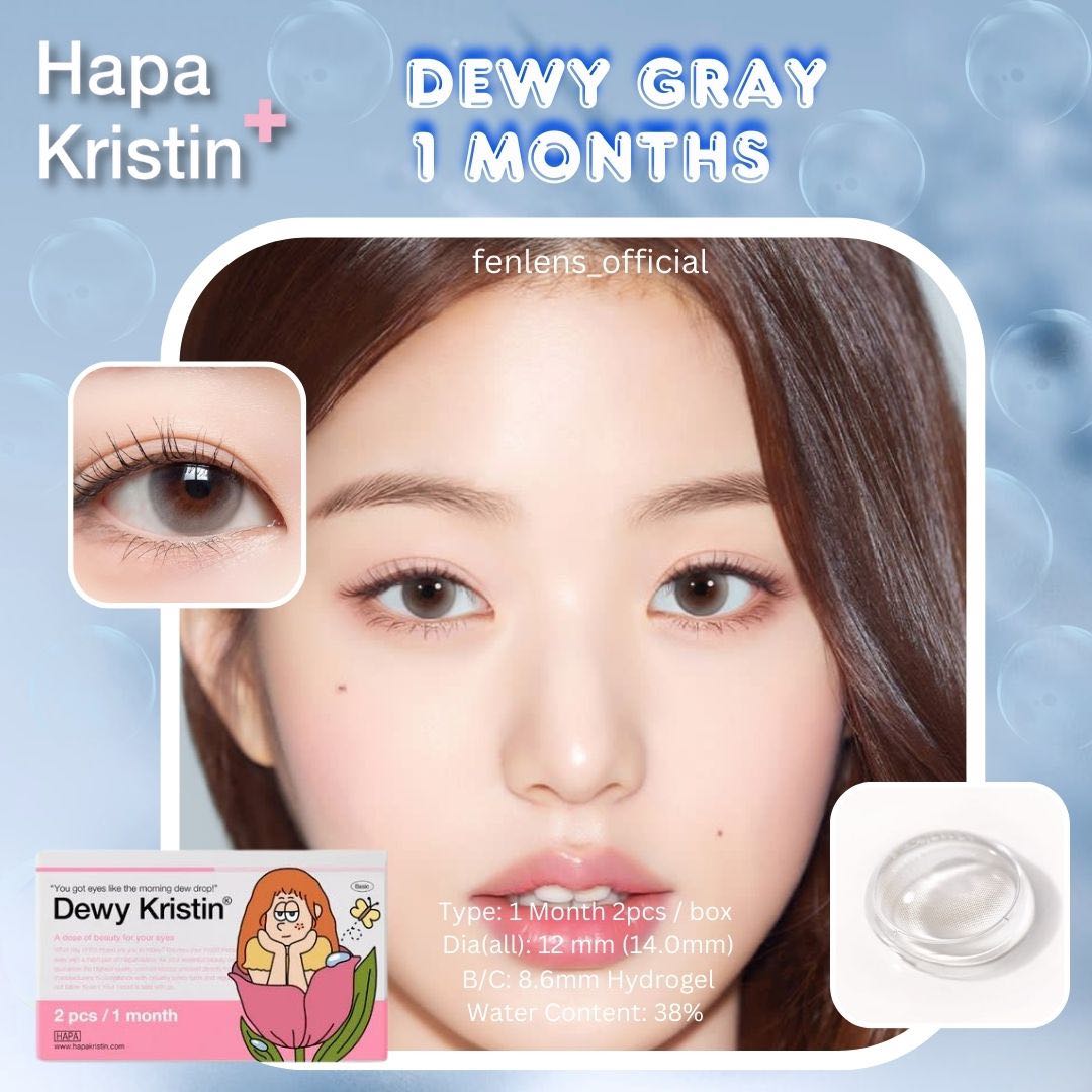Hapa Kristin รุ่น Dewy Basic Gray  ☁️🪄 คอนแทคเลนส์รายเดือนนำเข้าจากเกาหลี 🇰🇷