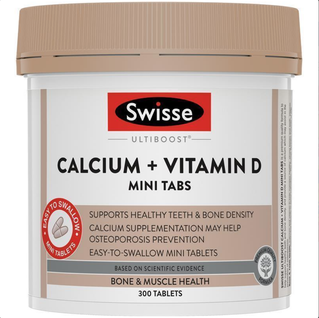 แคลเซียมรุ่นใหม่ Mini Tabs เม็ดเล็กลงกว่าเดิม | Swisse Ultiboost Calcium + Vitamin D / 300 MINI TABS
