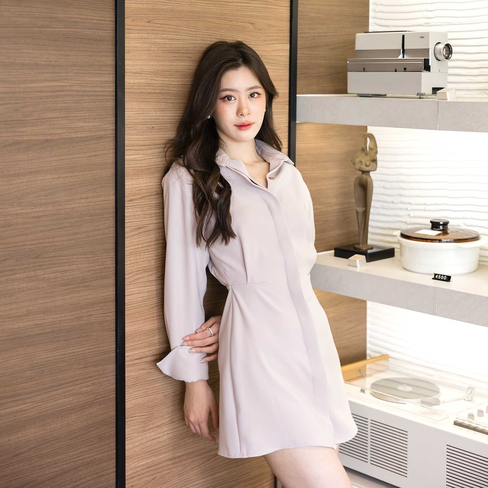 BARBIE Shirt Dress สี Nudepink พร้อมส่ง