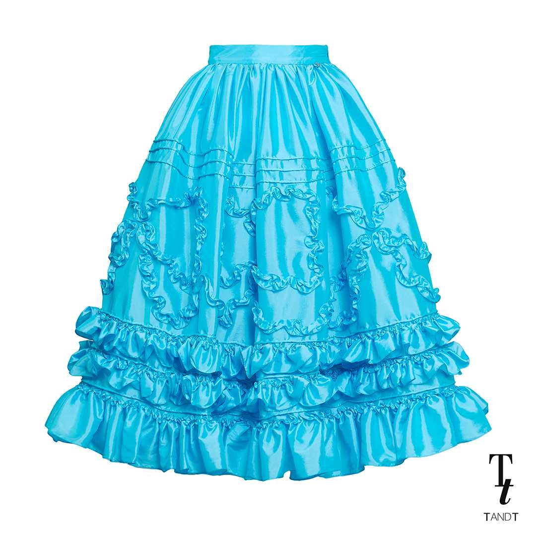 CHANBERLIAN Skirt - RUFFLE BOW-SHAPED TRIMMED MIDI SKIRT