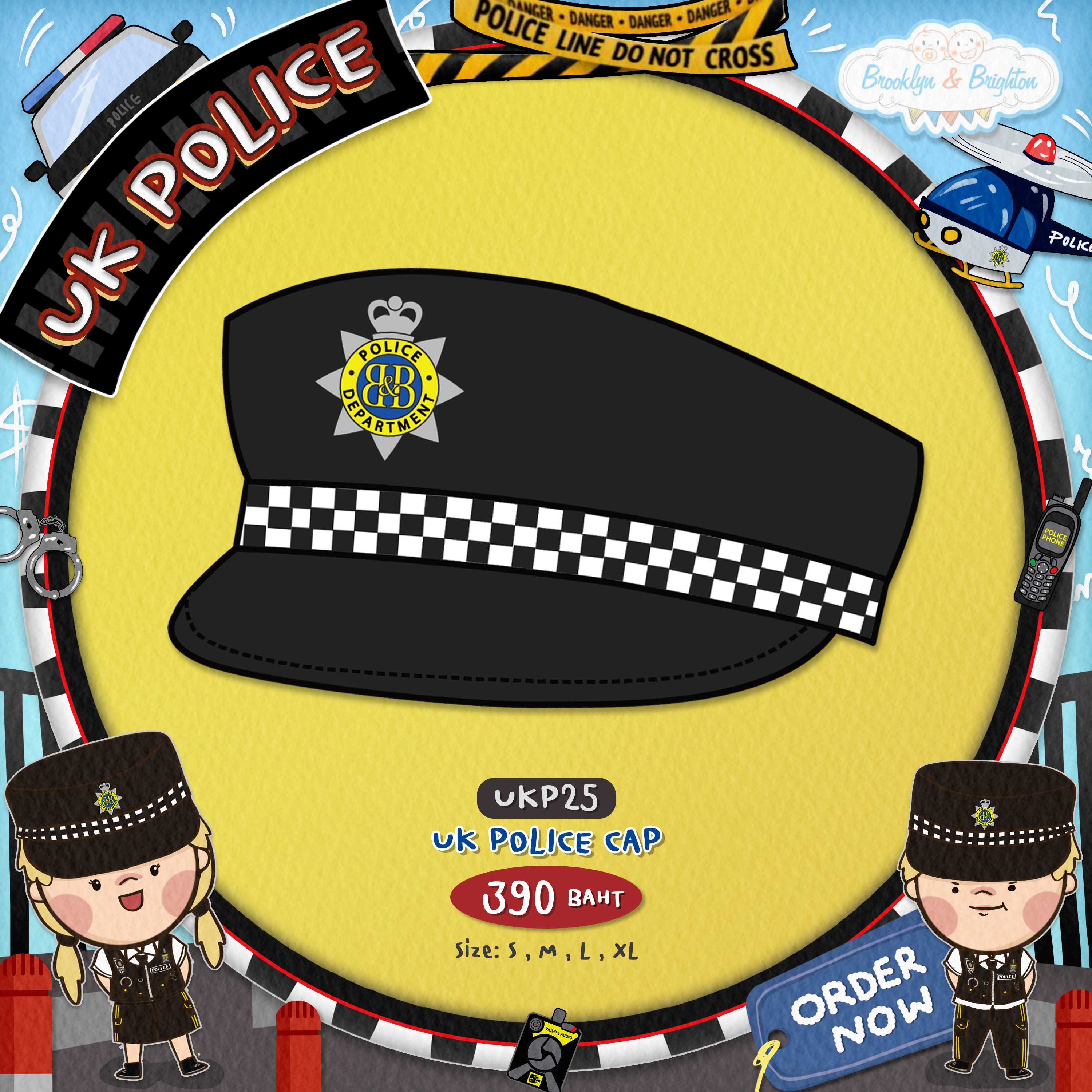 Cops 'n' Robbers - UK Police Cap หมวกตำรวจอังกฤษ - UKP25