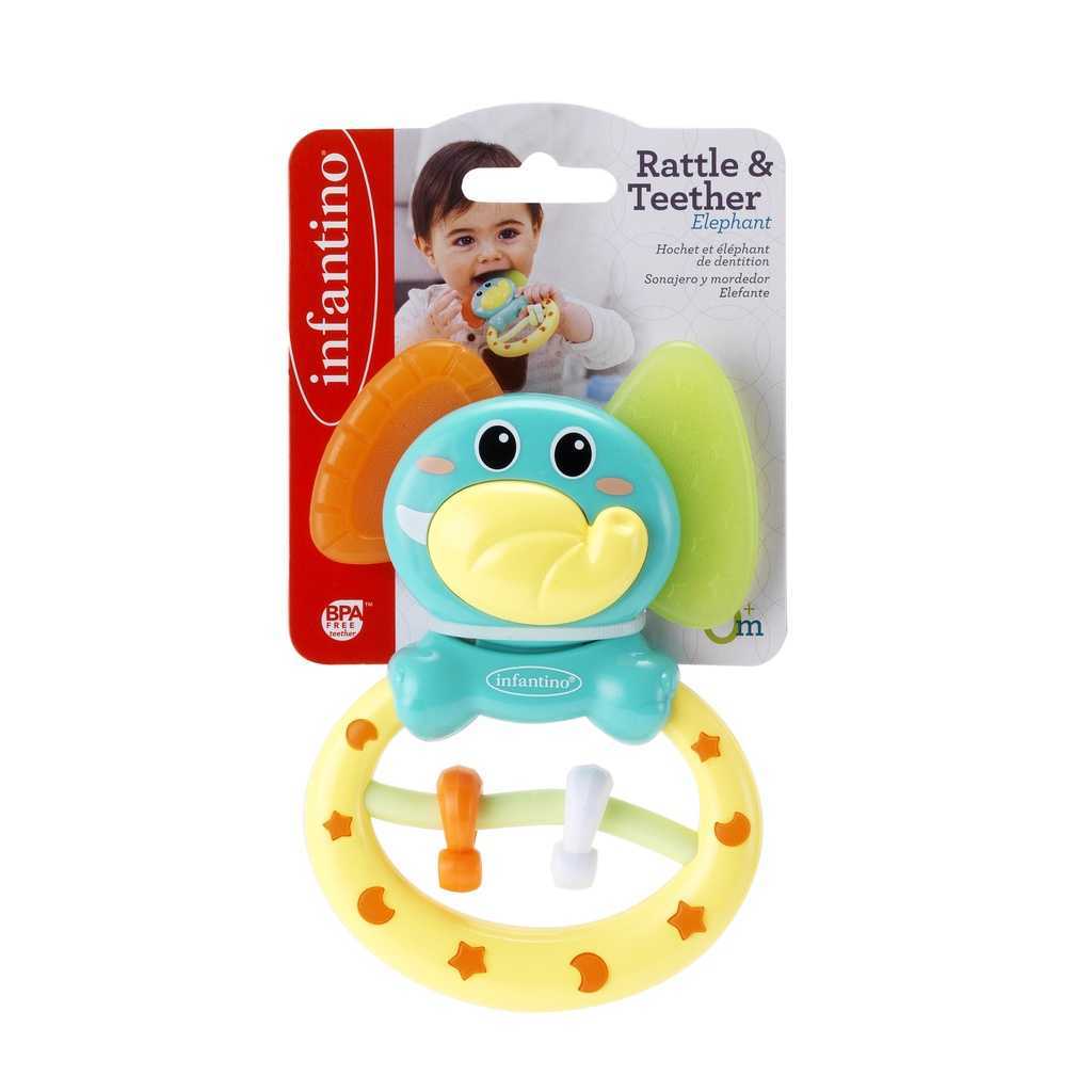 Infantino  Rattle & Teether Elephant ยางกัดช้าง