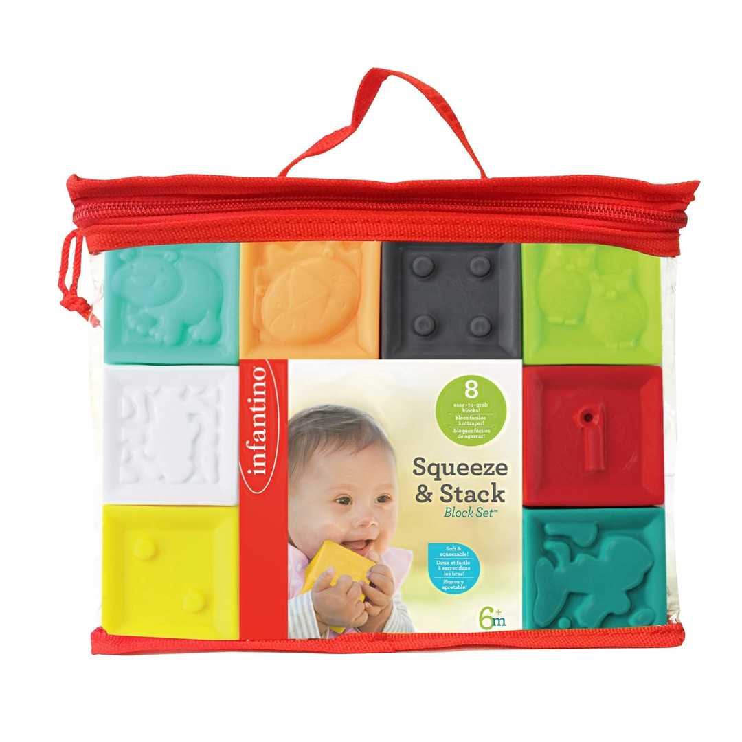 Infantino - Squeeze & Stack Block Set ชุดบล็อกบีบเรียงชั้น (10ชิ้น)