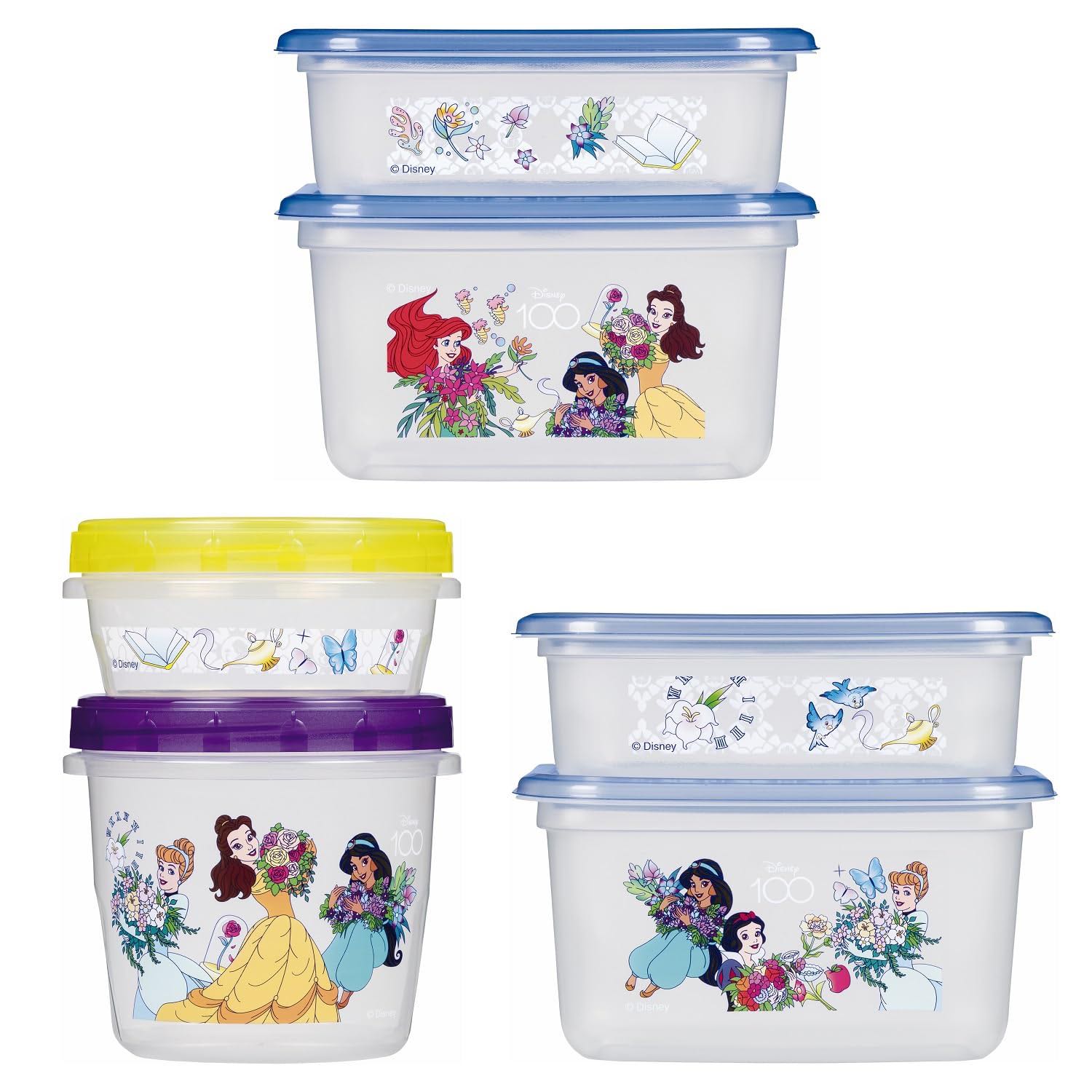 Ziploc Limited Design - Disney Princess Polypropylene สินค้ารวม 6 ชิ้น สุดคุ้ม สุดน่ารัก