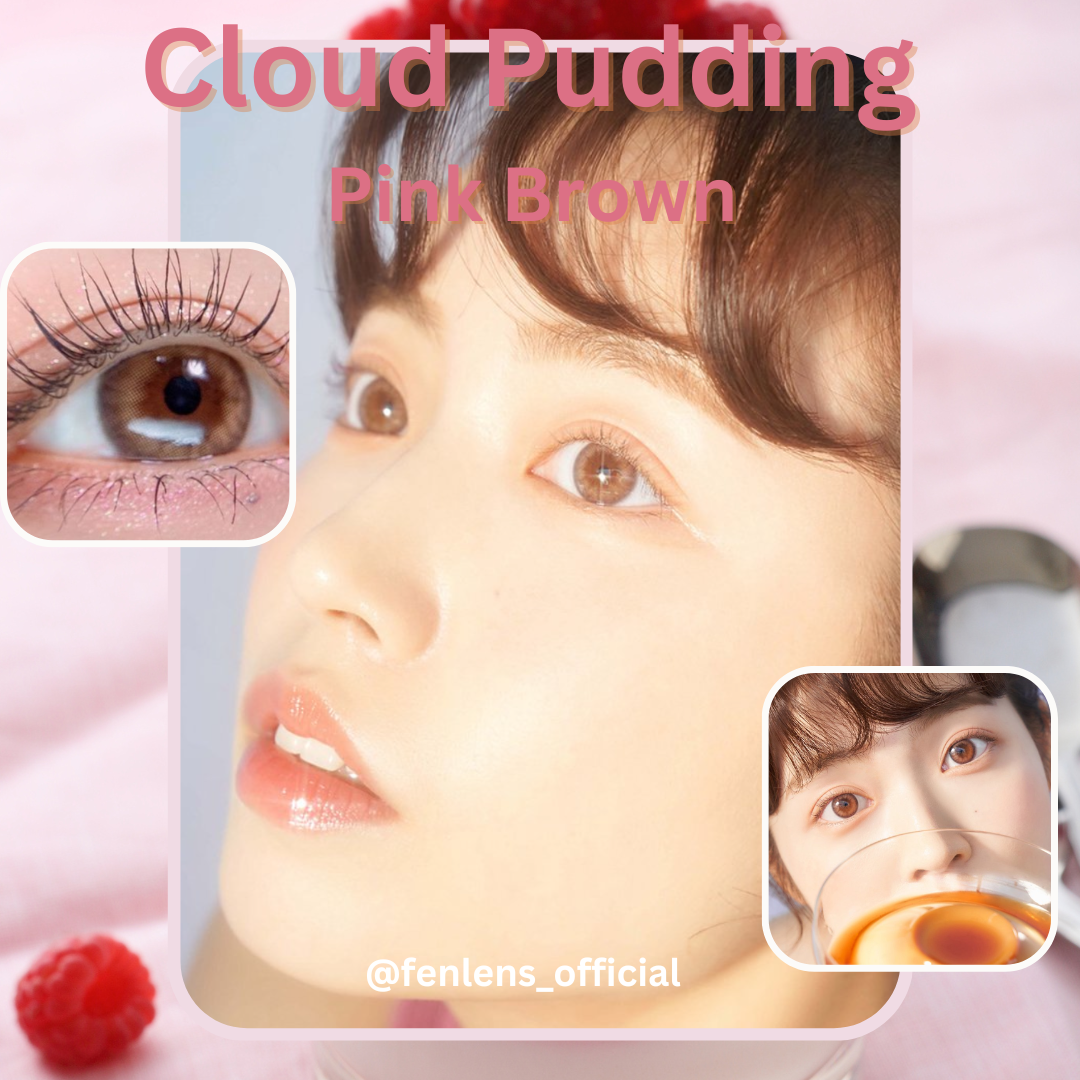 Chuu Lens รุ่น Cloud Pudding สี Pink Brown ปกติ สายตาสั้น -10.00 คอนแทคเลนส์รายวัน 5คู่