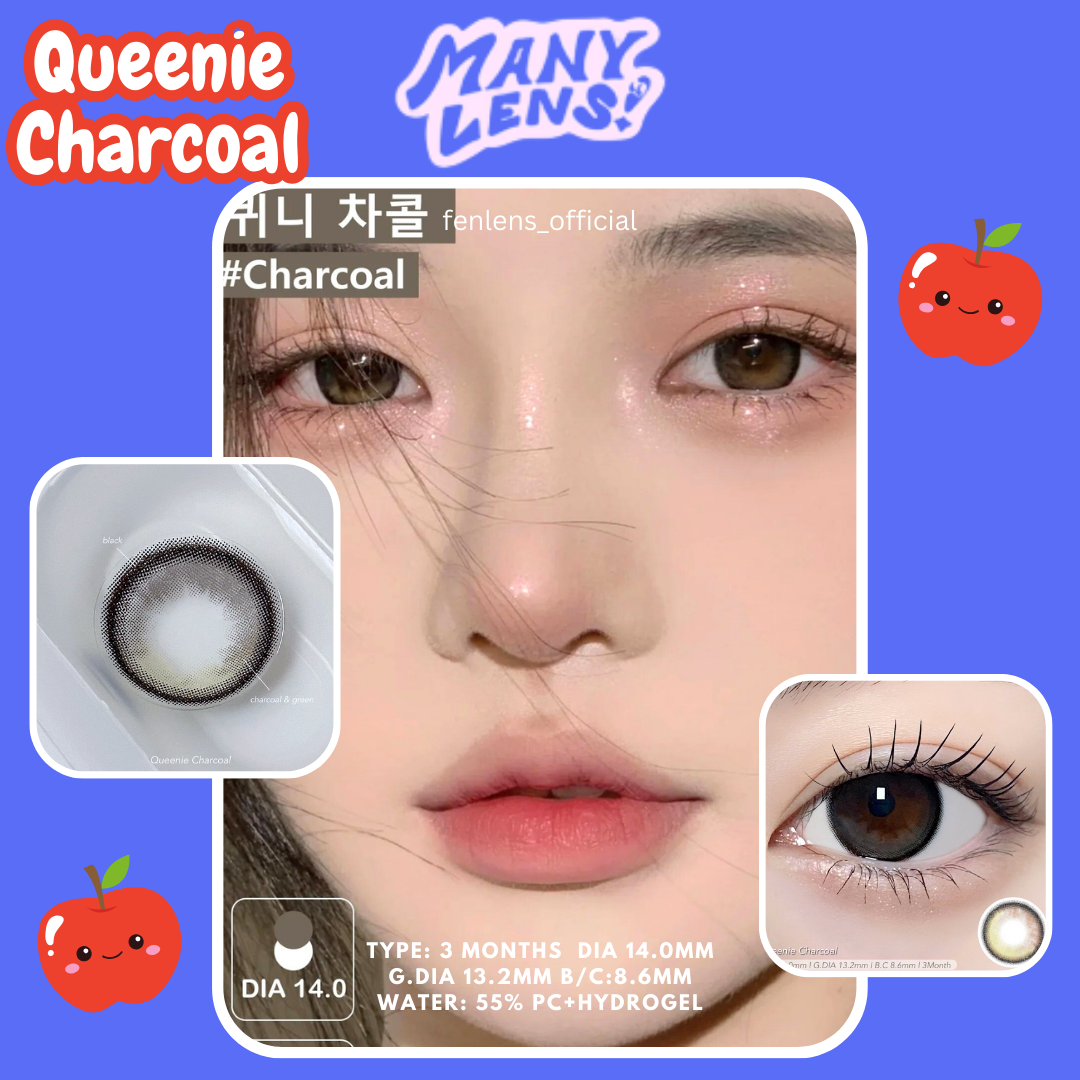 MANYLENS 메니렌즈 💗🇰🇷 Queenie สี Charcoal🍎เลนส์ราย3เดือน