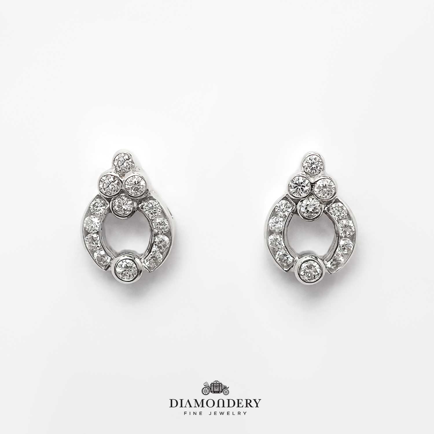 ต่างหูเพชร Circle Diamond Stud Earrings