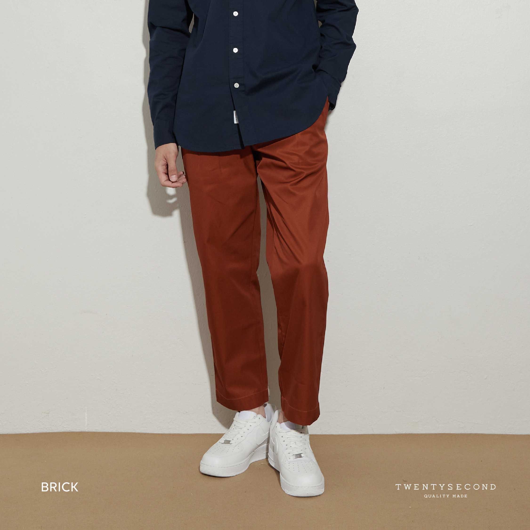 COLE STRETCH PANTS - BRICK