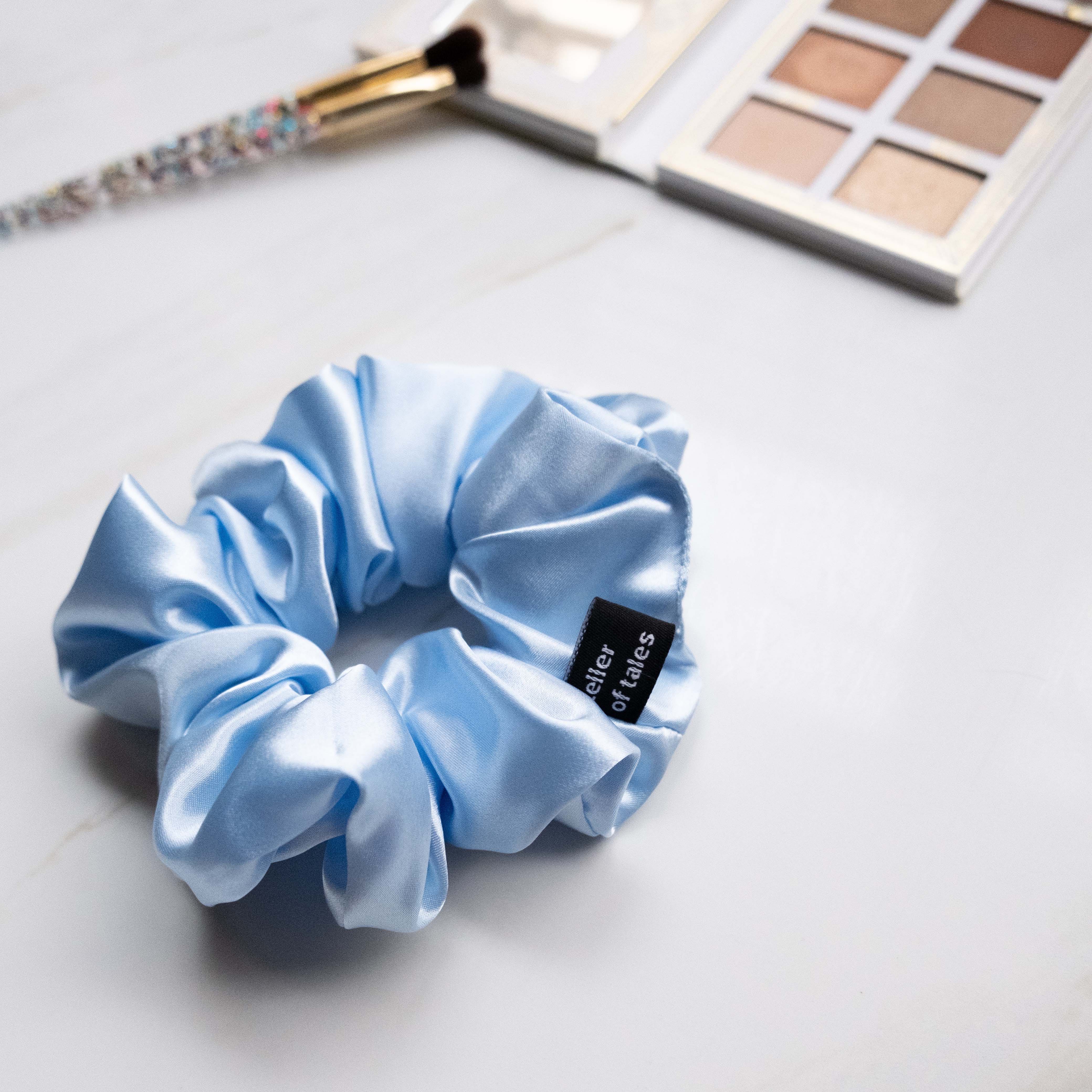 teller of tales scrunchies - sky (luscious satin collection)