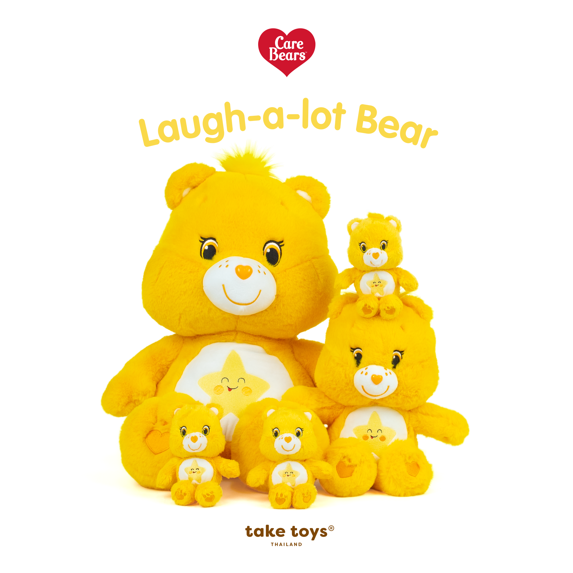 Care Bears-ตุ๊กตาหมีแคร์แบร์ Laugh-A-Lot Bear
