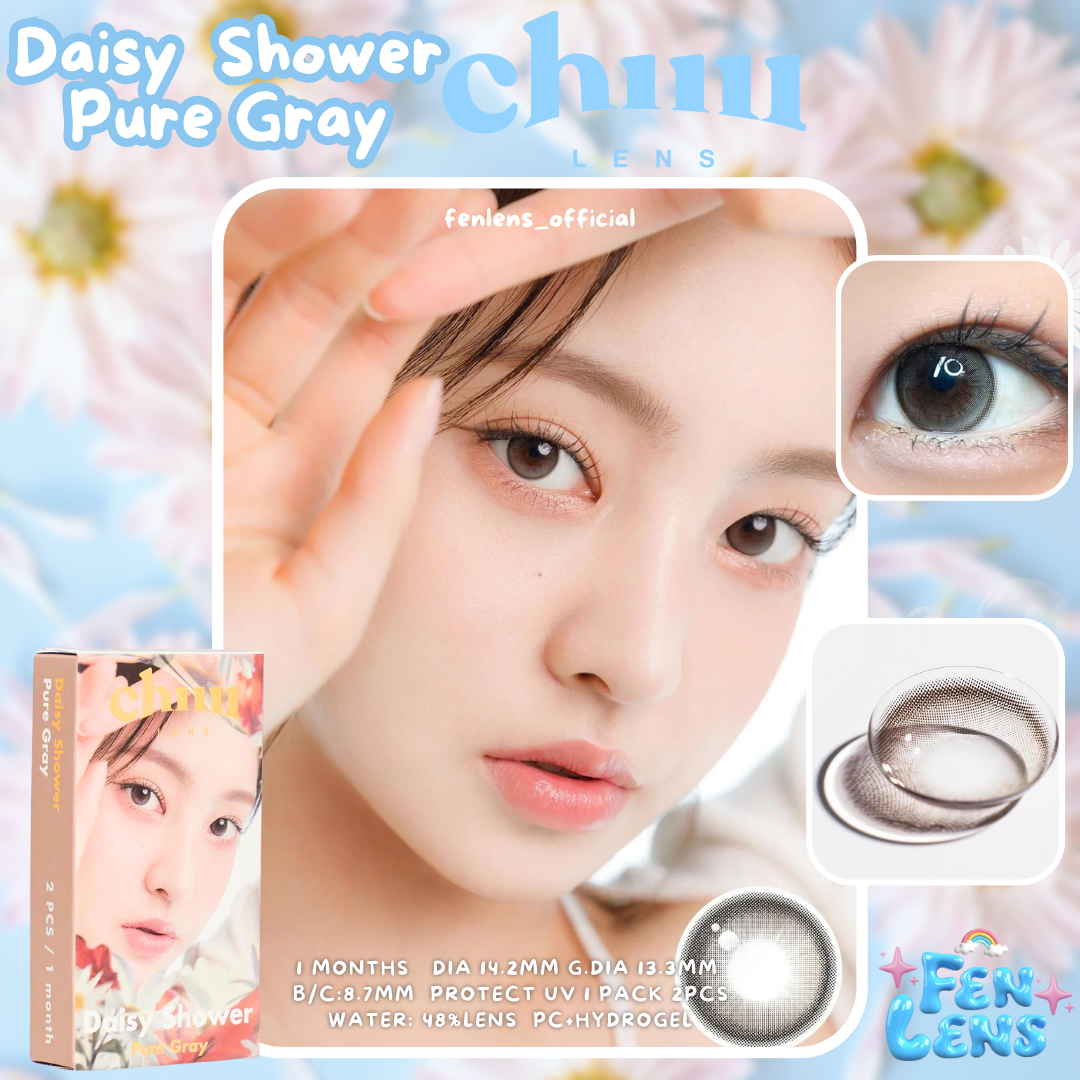 Fenlens/Chuu Lens สี Daisy Shower Pure Gray เลนส์รายเดือน